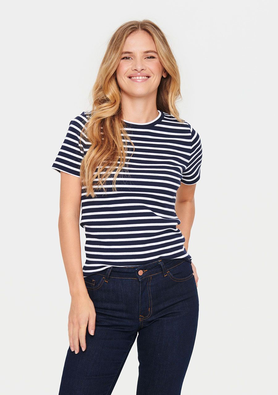 SAINT TROPEZ SHIRT MET KORTE MOUW