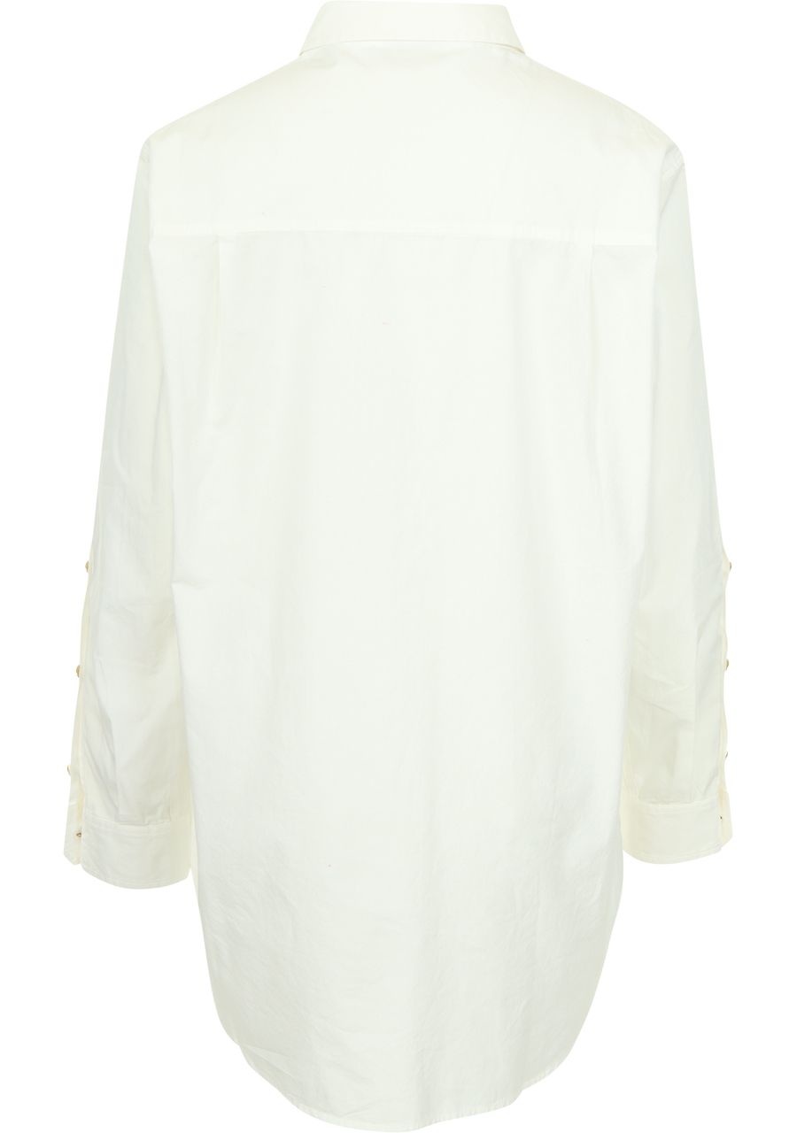 ANNA BLUE BLOUSE LANGE MOUW