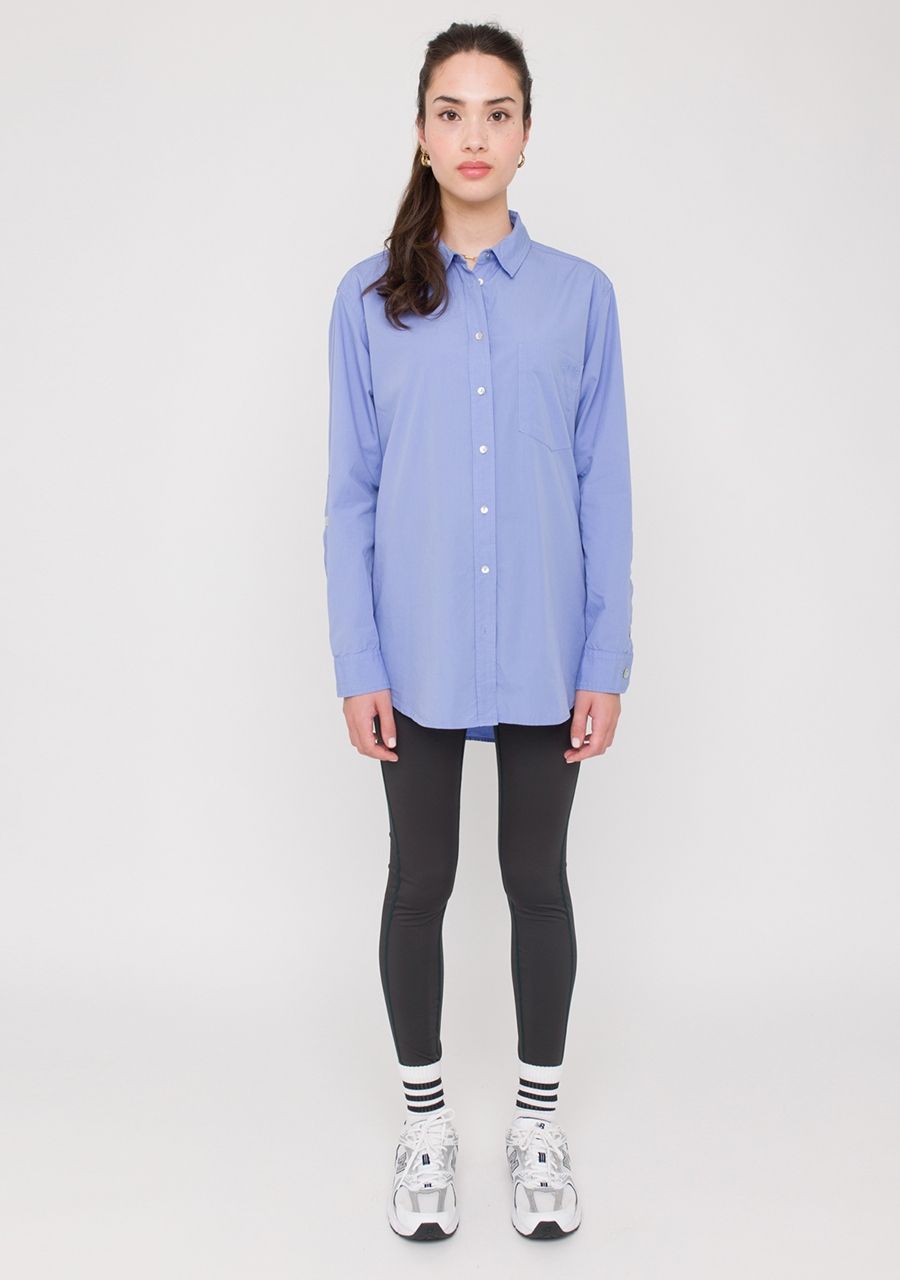 ANNA BLUE BLOUSE LANGE MOUW