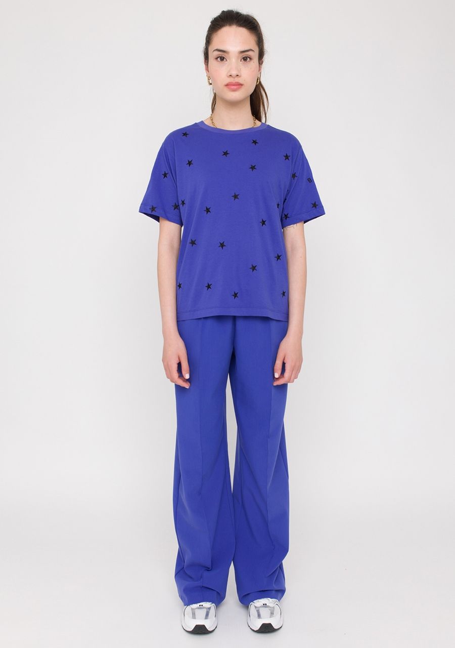 ANNA BLUE SHIRT MET KORTE MOUW
