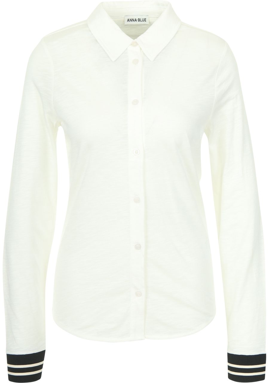 ANNA BLUE BLOUSE LANGE MOUW