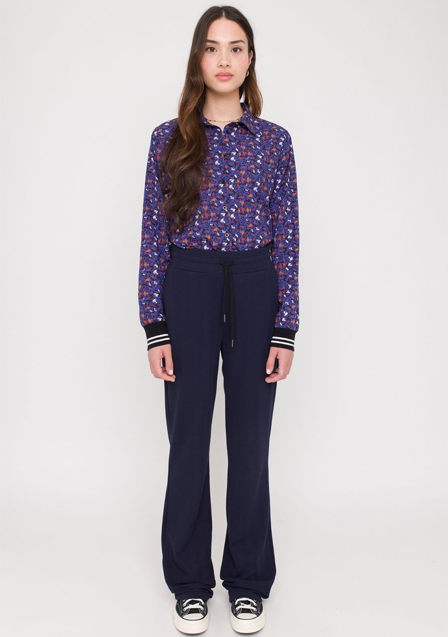 ANNA BLUE BLOUSE LANGE MOUW