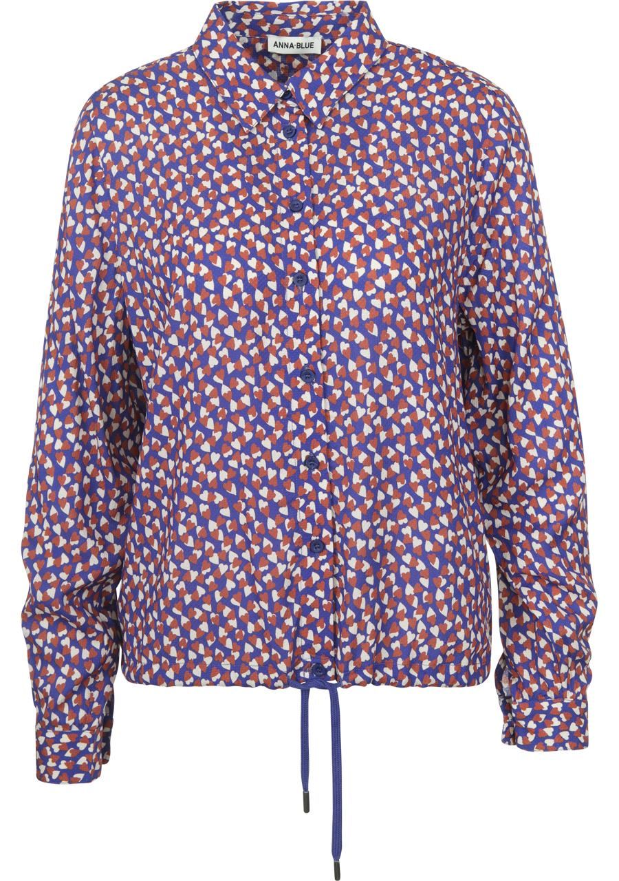 ANNA BLUE BLOUSE LANGE MOUW