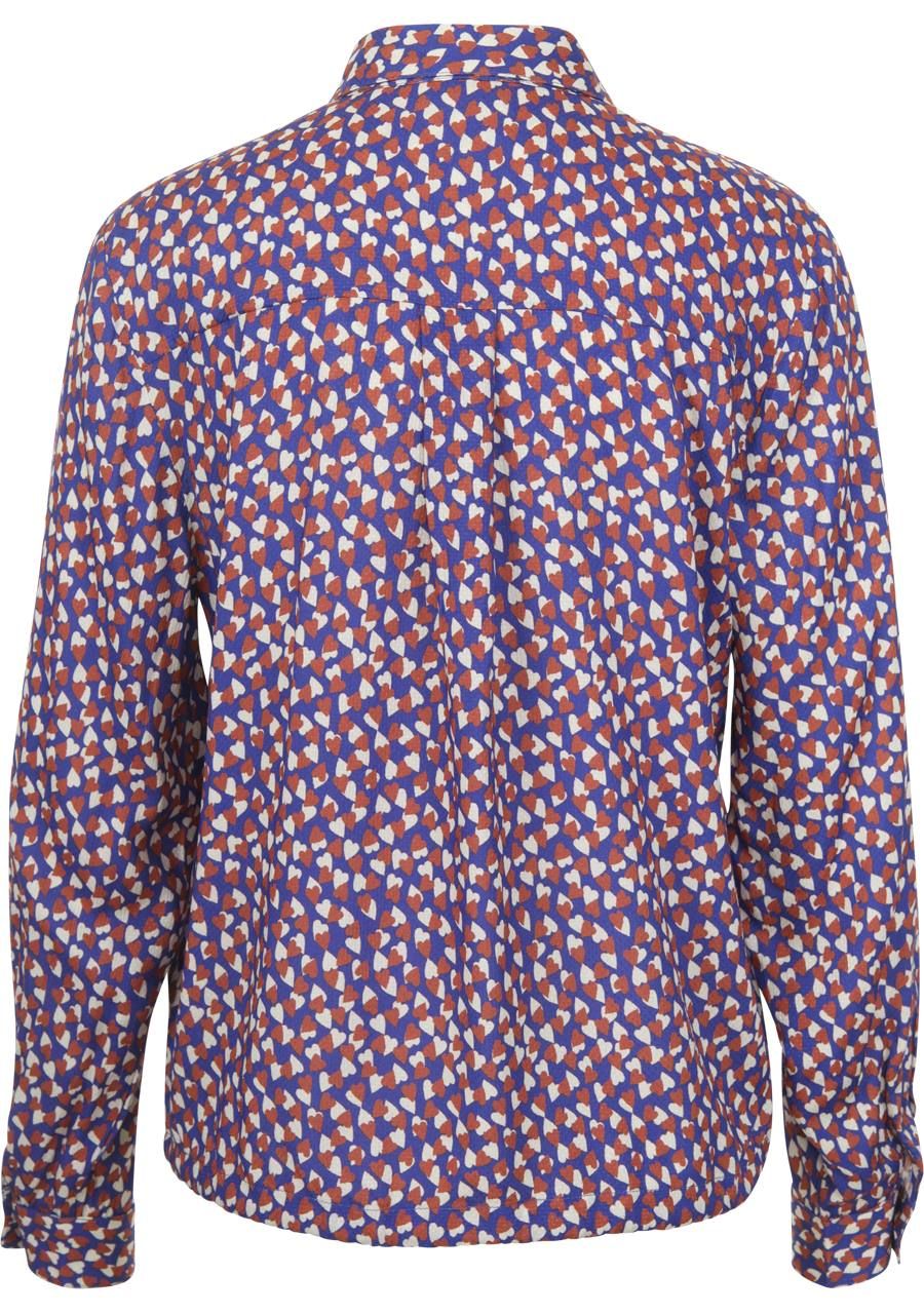 ANNA BLUE BLOUSE LANGE MOUW