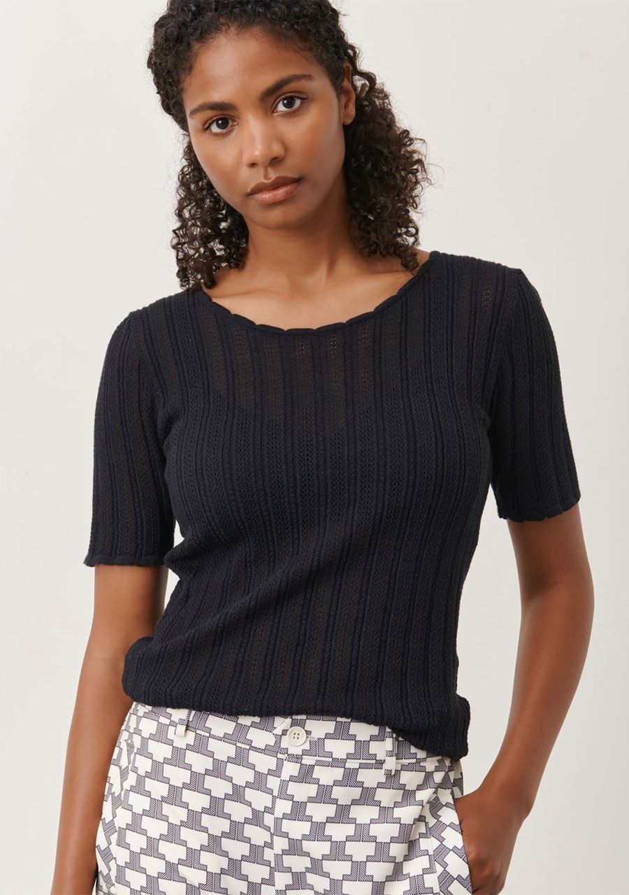 JANE LUSHKA SHIRT MET KORTE MOUW