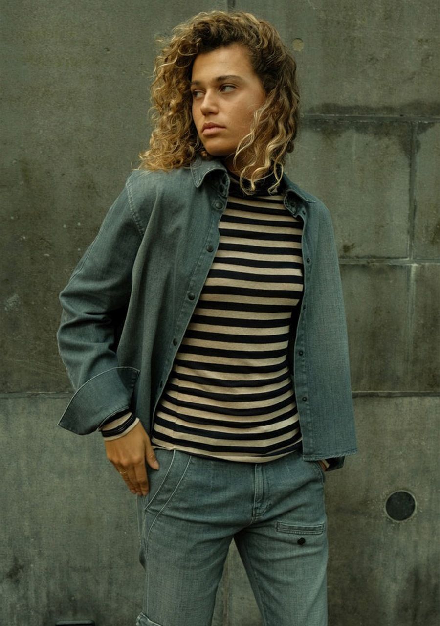 PENN & INK BLOUSE LANGE MOUW