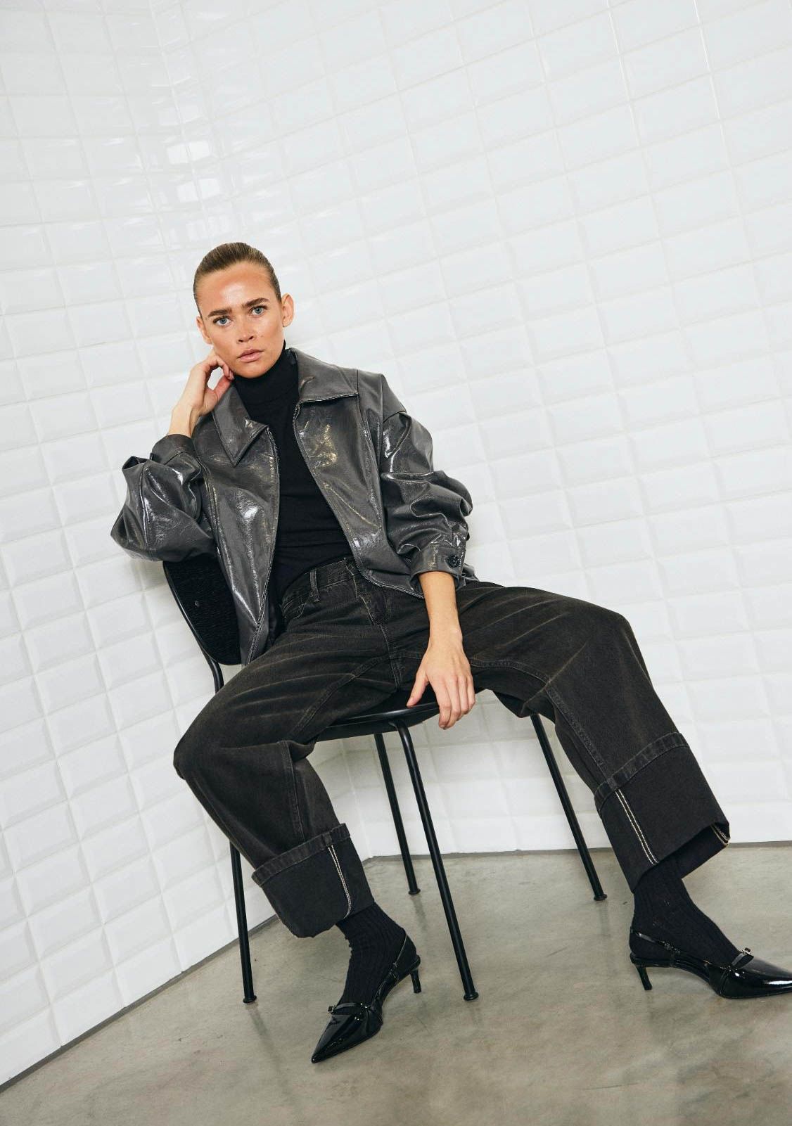 WITH BLACK LEER/SUEDE JACK WITH BLACK LEER/SUEDE JACK