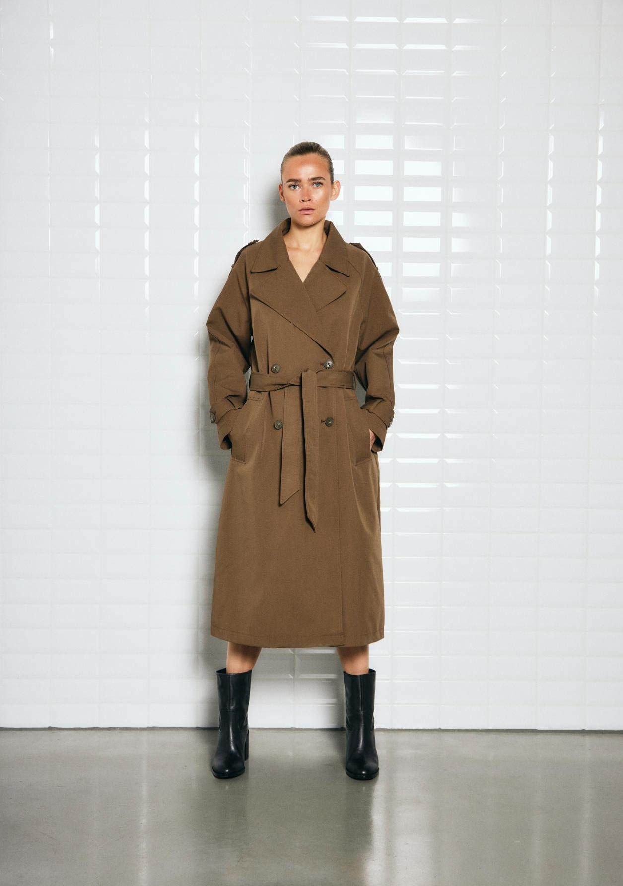 WITH BLACK TRENCHCOAT