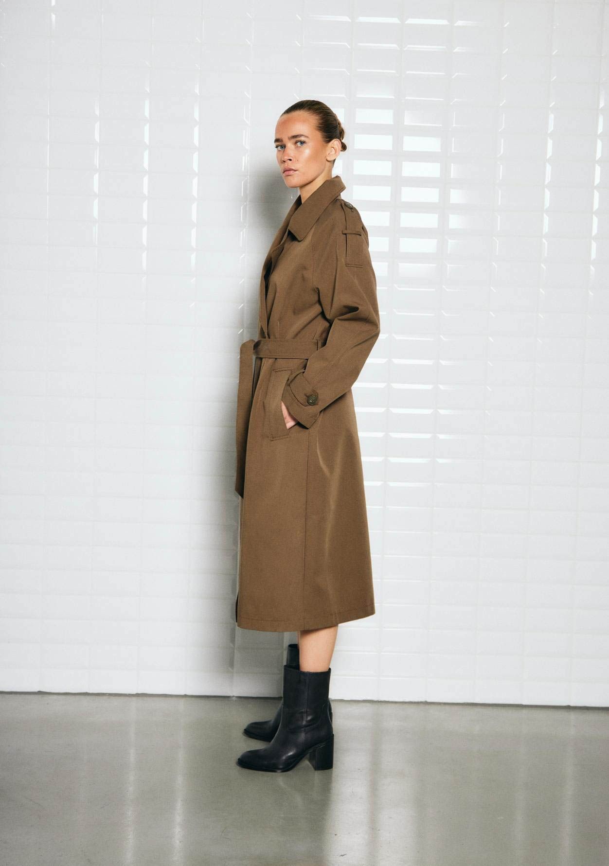 WITH BLACK TRENCHCOAT