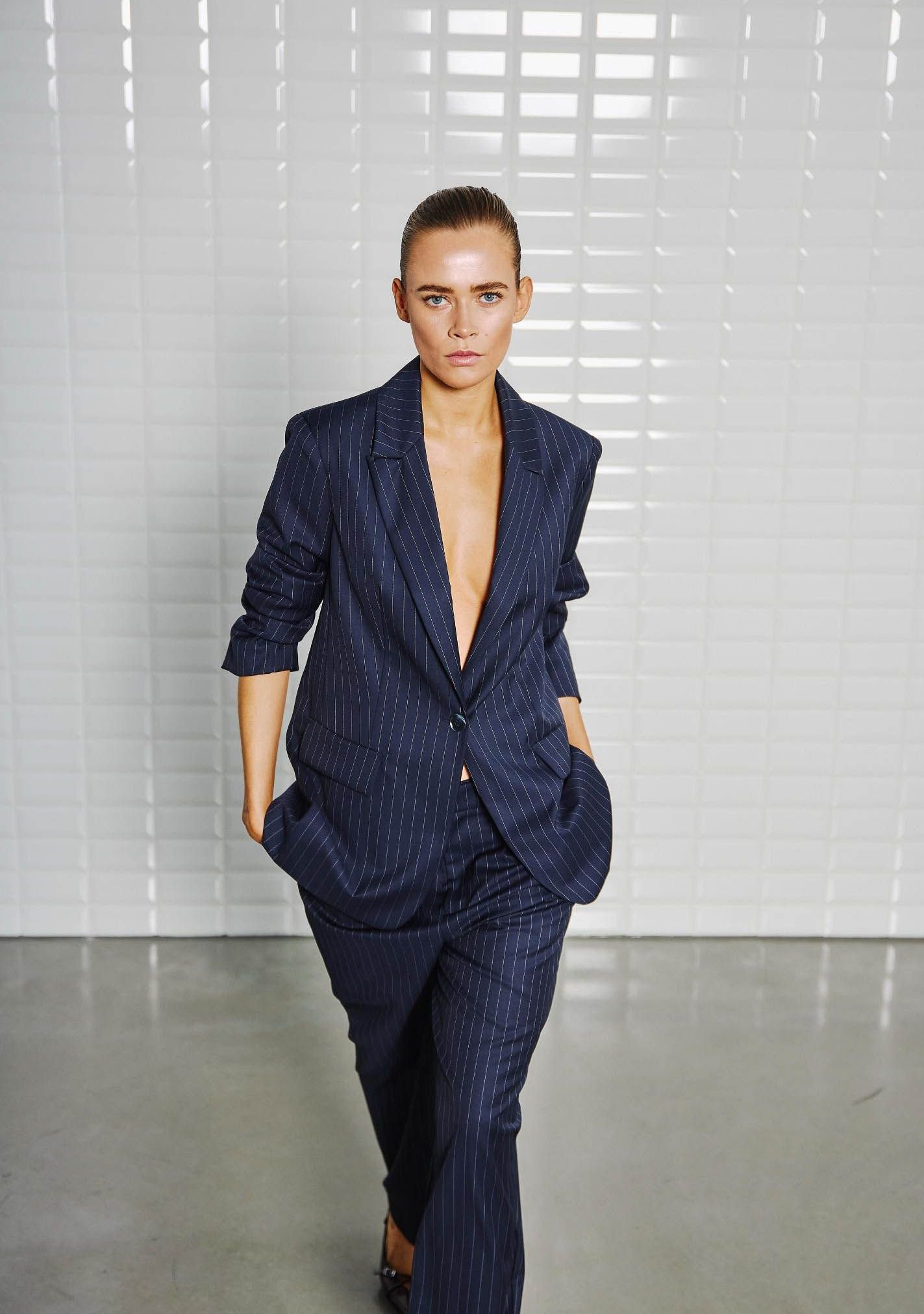 WITH BLACK BLAZER