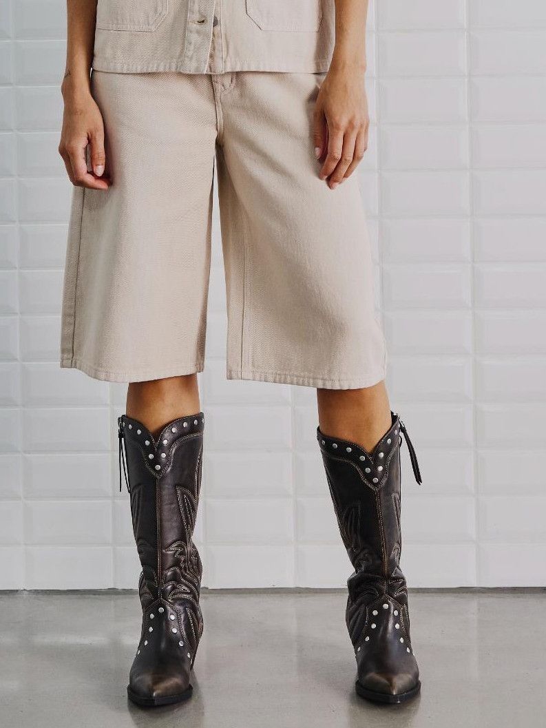 WITH BLACK - BROEK - Beige
