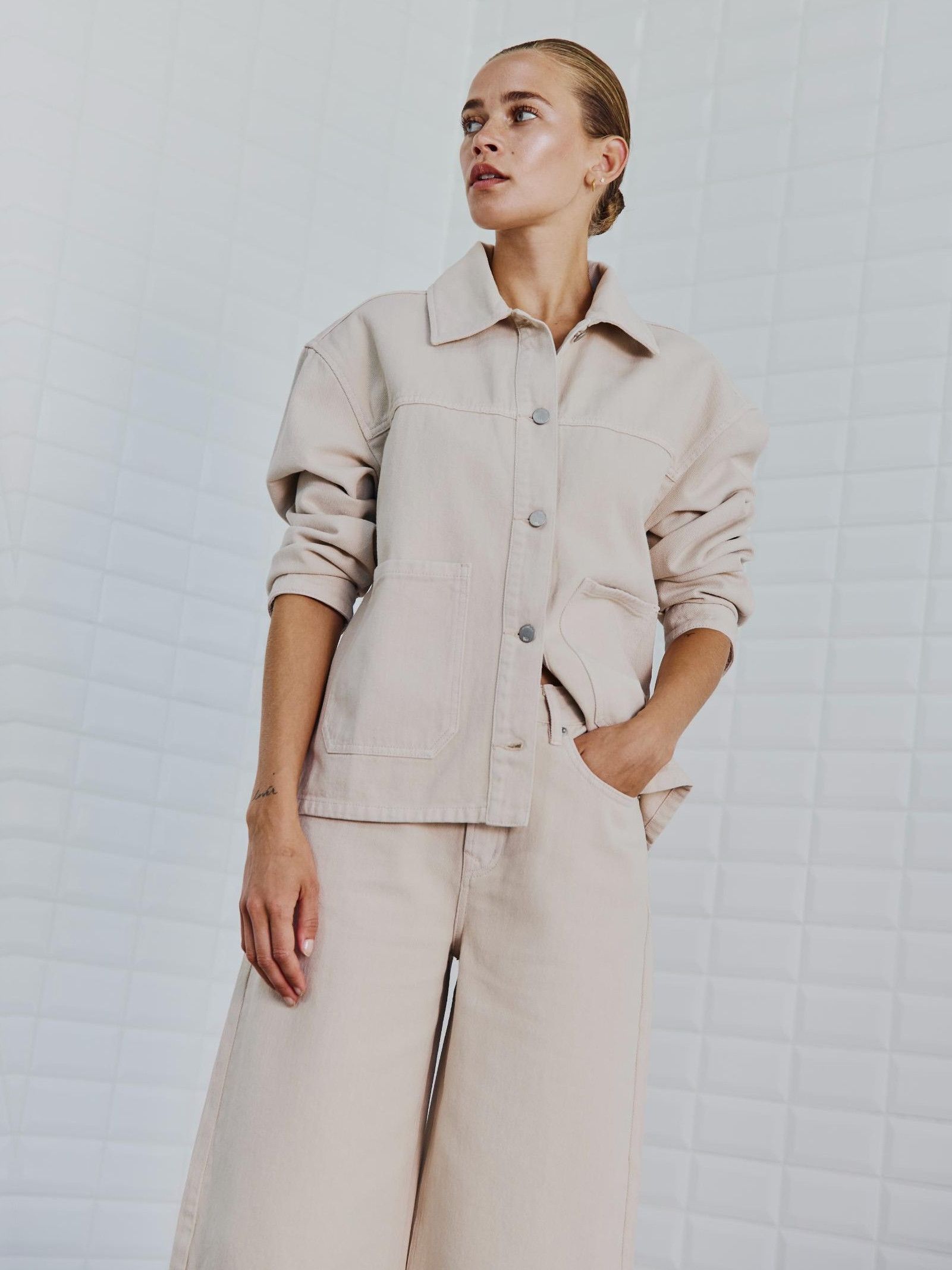 WITH BLACK - BROEK - Beige