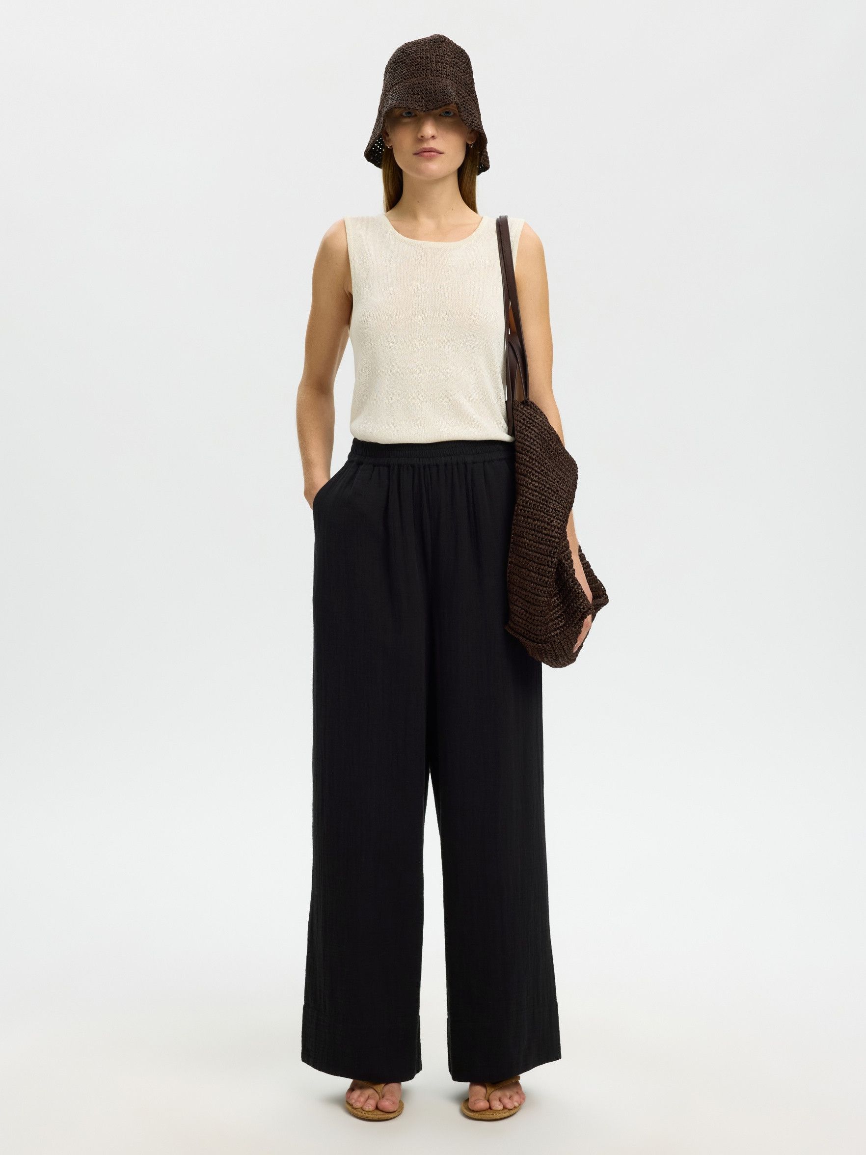 SELECTED FEMME - BROEK - Zwart