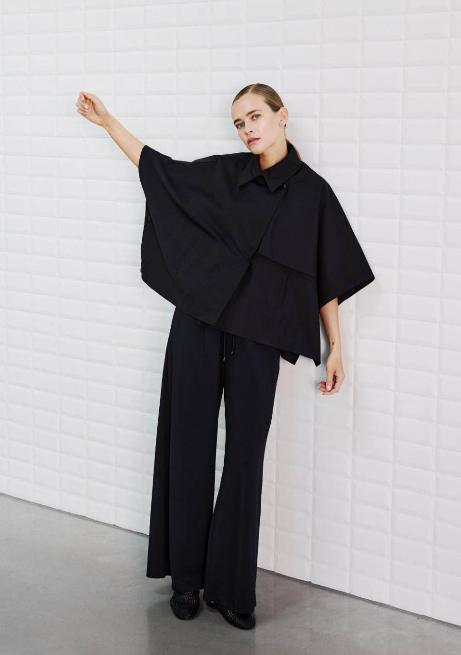 WITH BLACK TRENCHCOAT