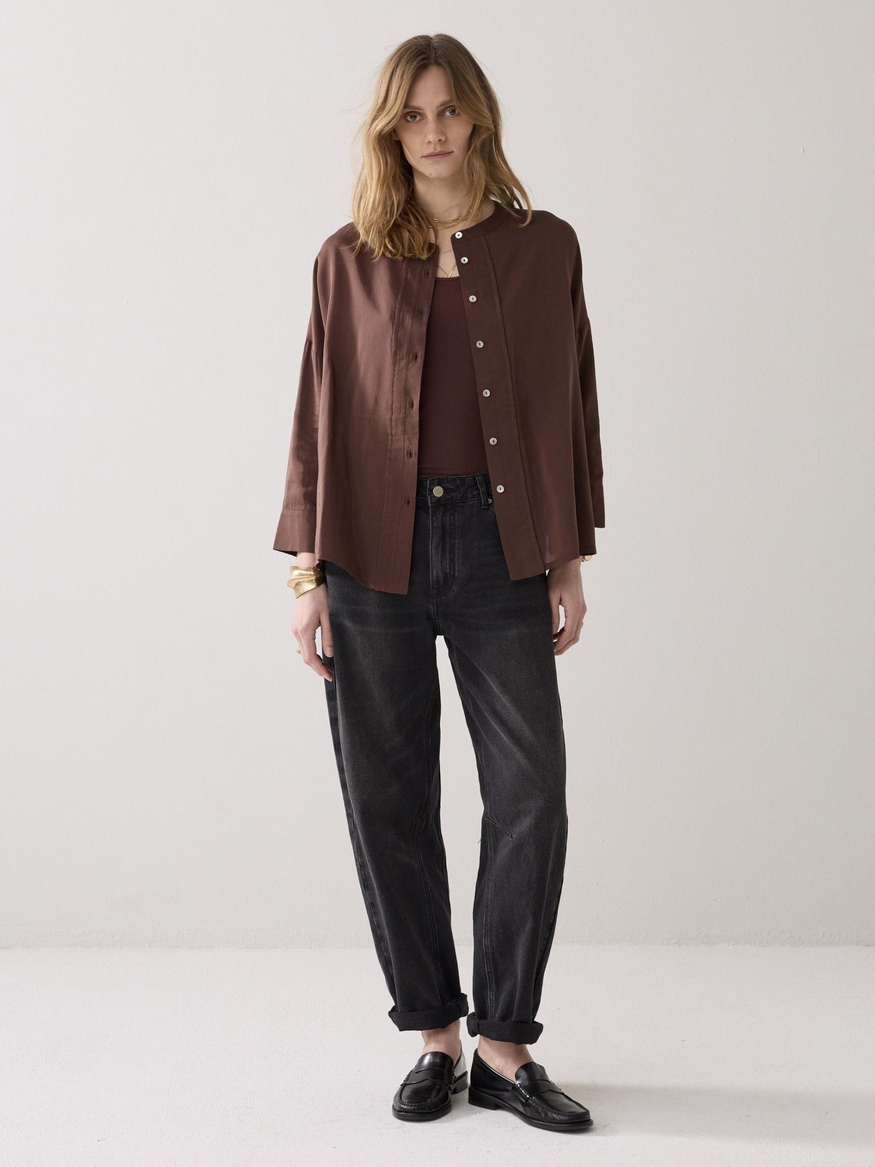 SUMMUM - BLOUSE - Bruin