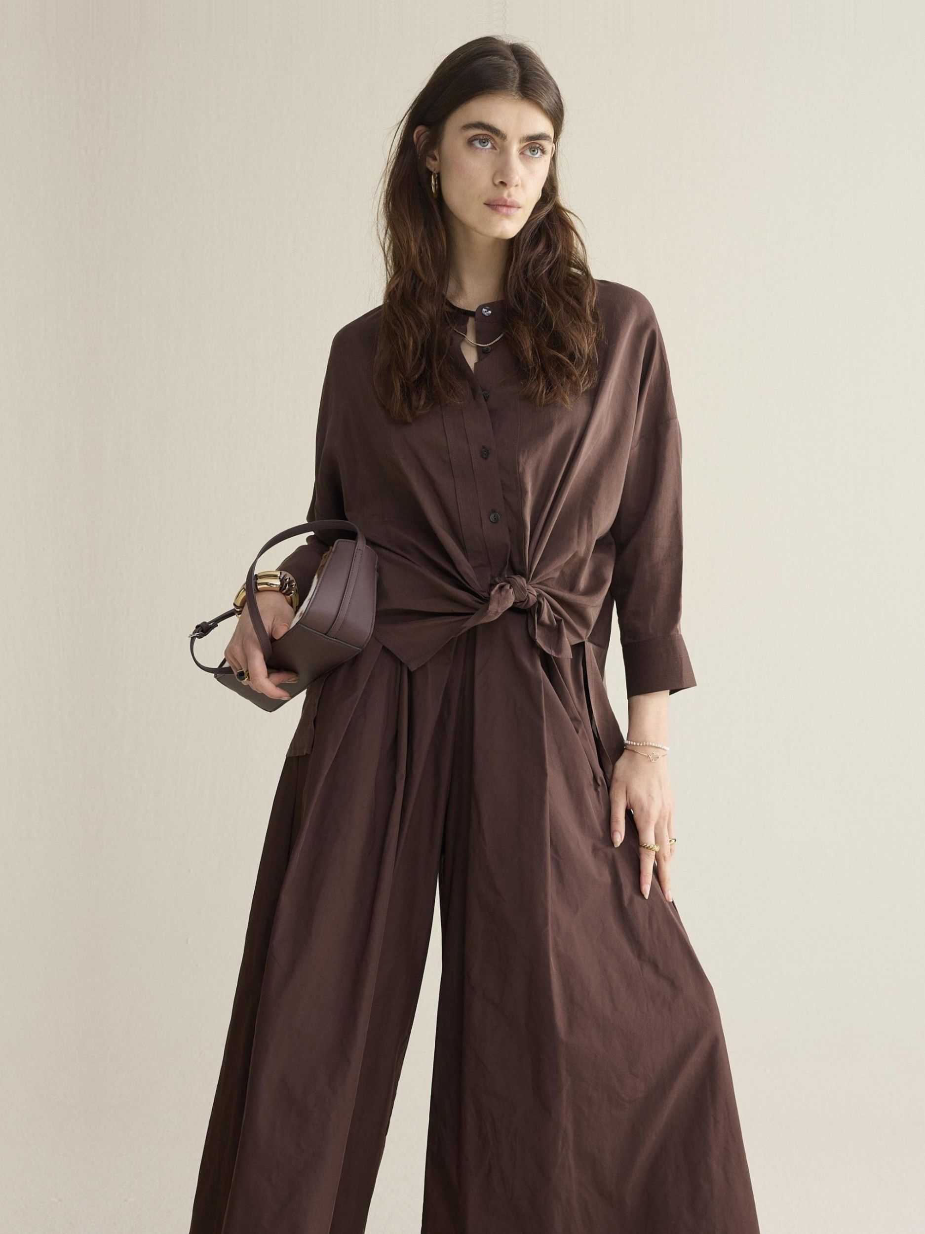 SUMMUM - BLOUSE - Bruin