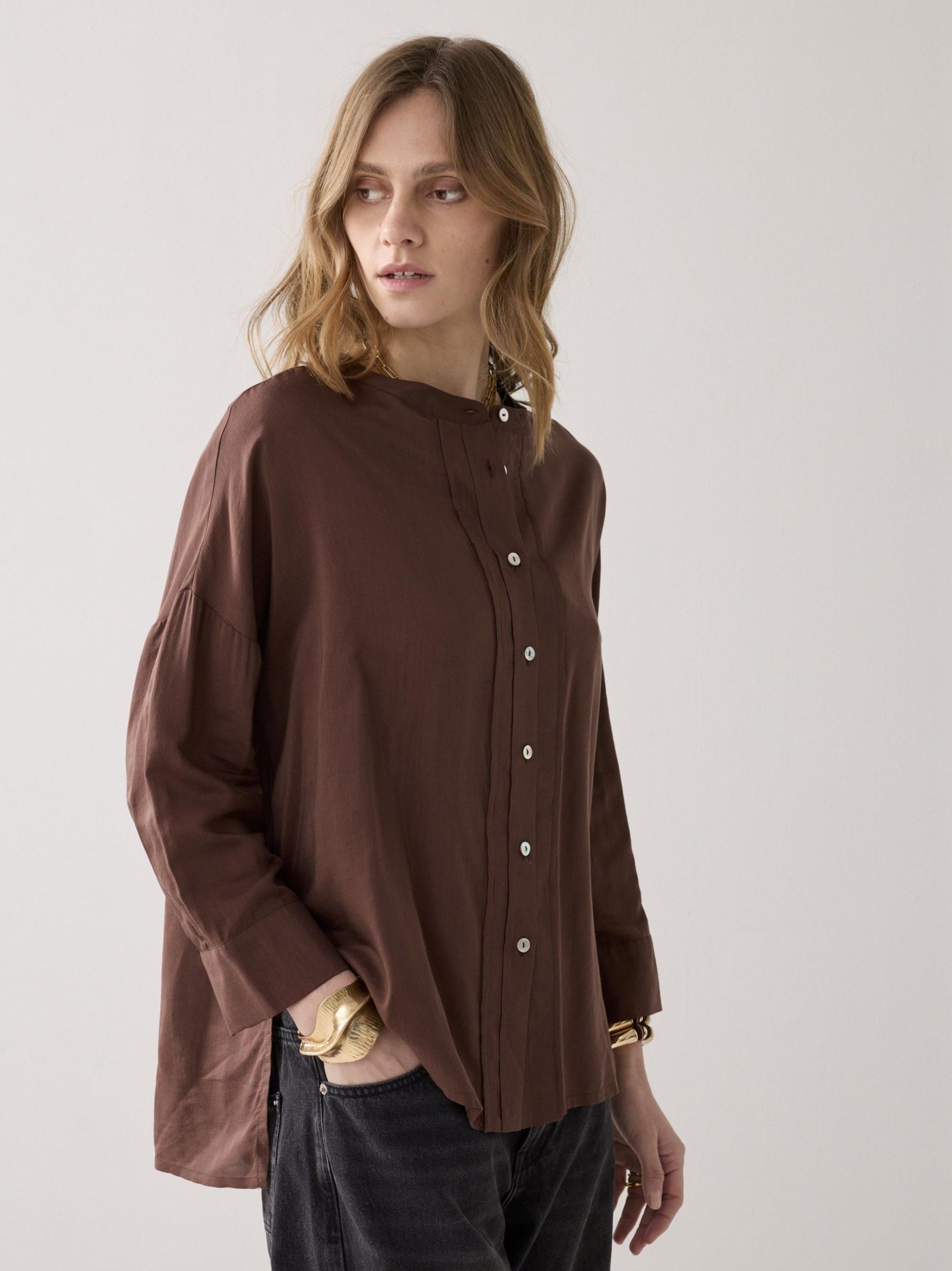 SUMMUM - BLOUSE - Bruin