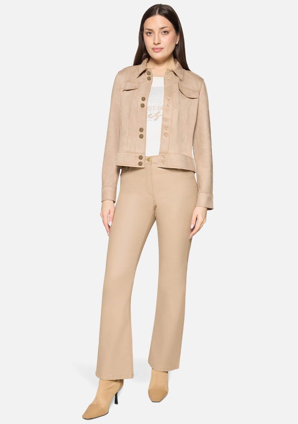 BETTY BARCLAY LEER/SUEDE JACK