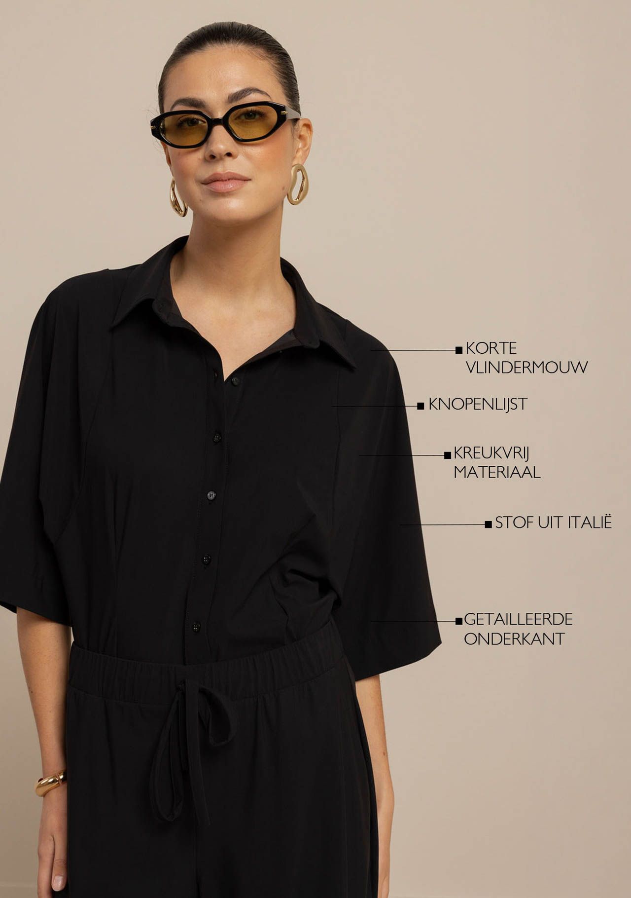 STUDIO ANNELOES - BLOUSE - Zwart