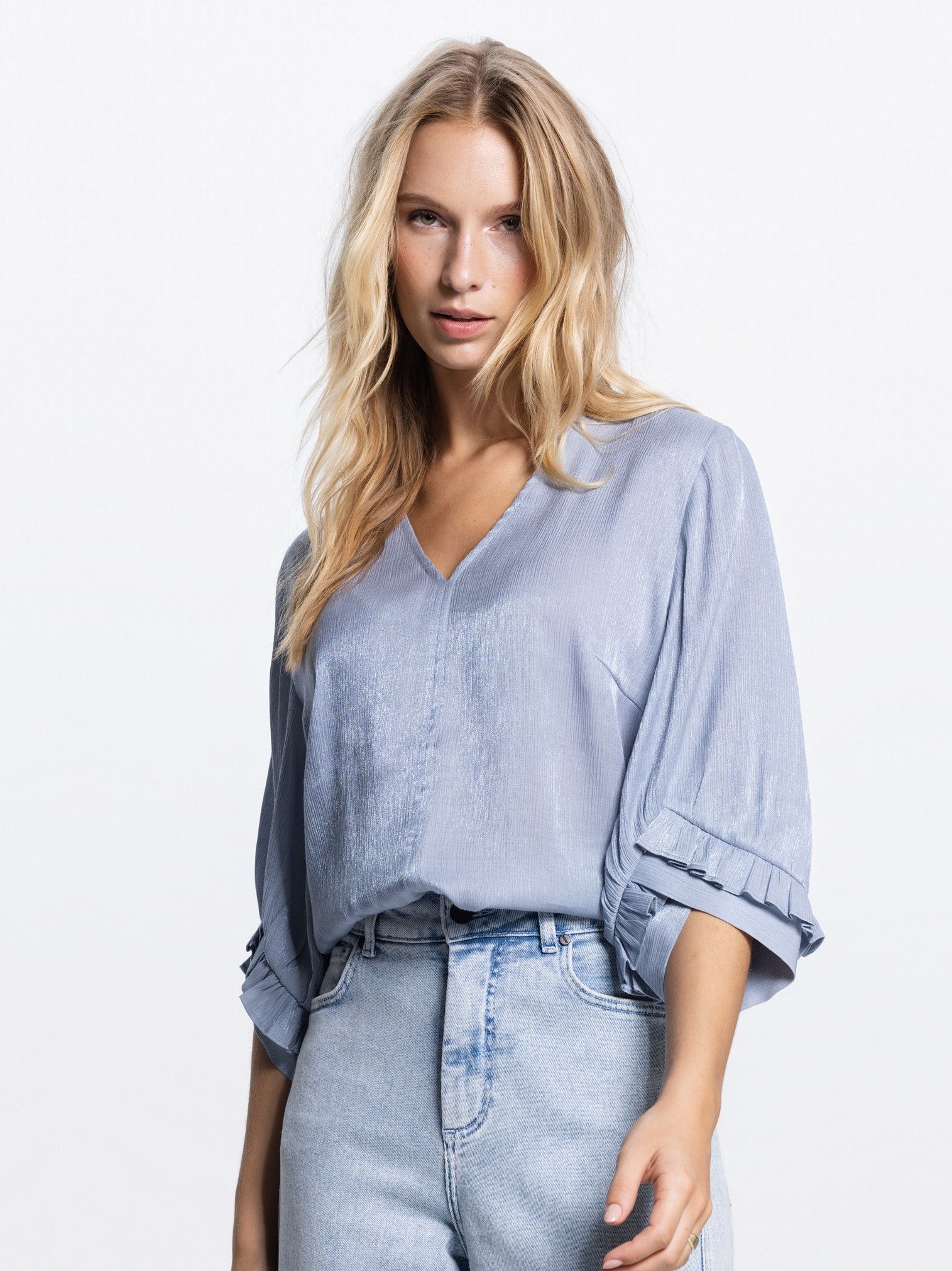 JANSEN AMSTERDAM - BLOUSE - Blauw