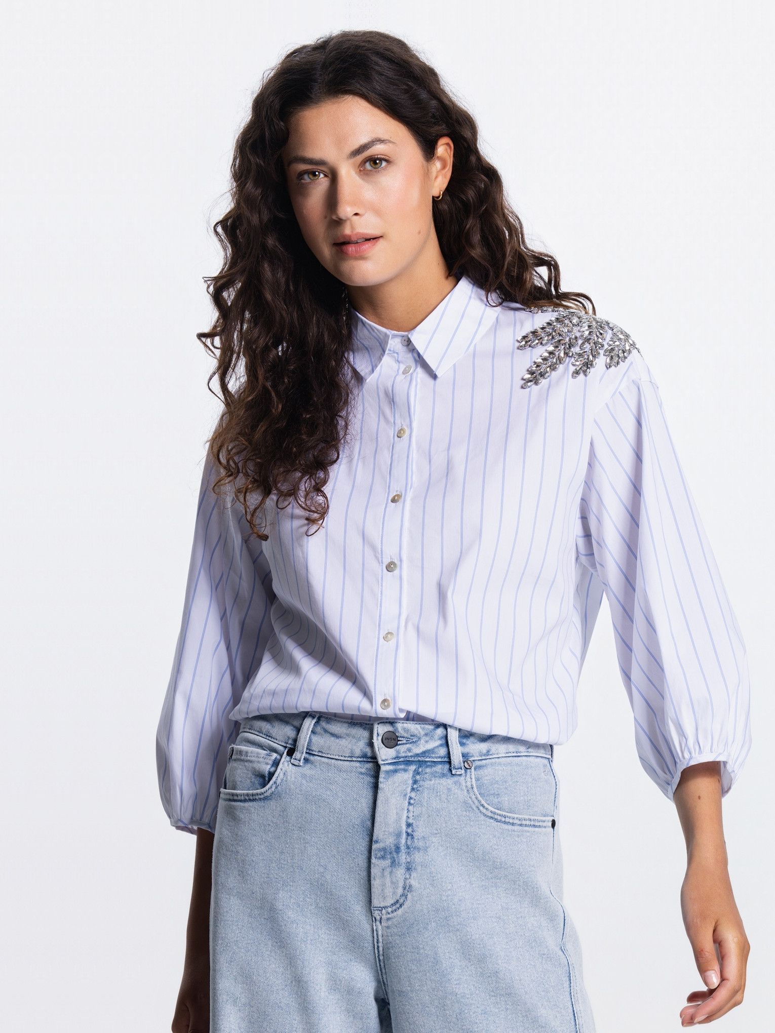 JANSEN AMSTERDAM - BLOUSE - Blauw