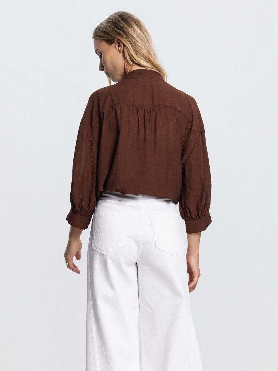 JANSEN AMSTERDAM - BLOUSE - Bruin