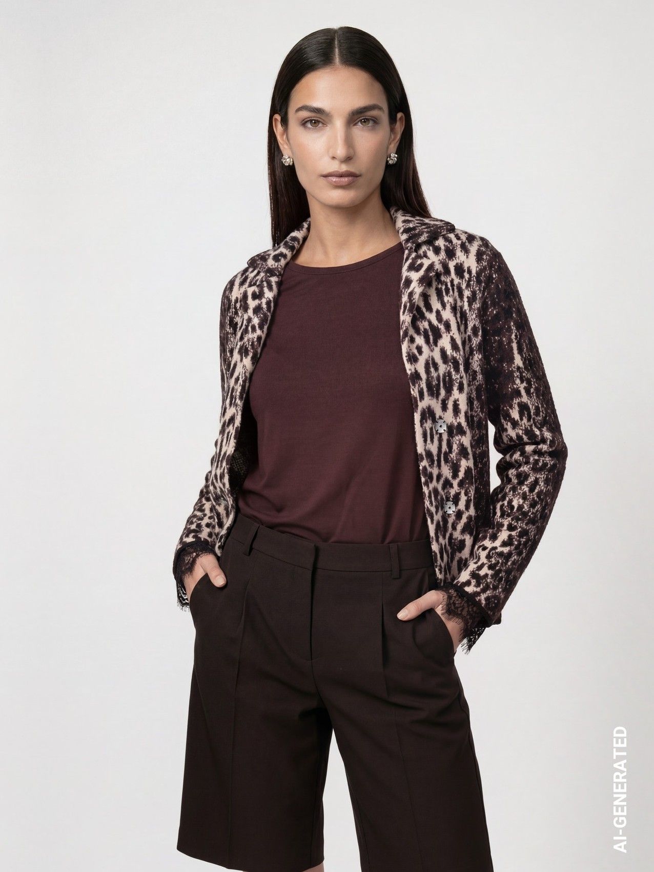 MONARI - VEST - Bruin