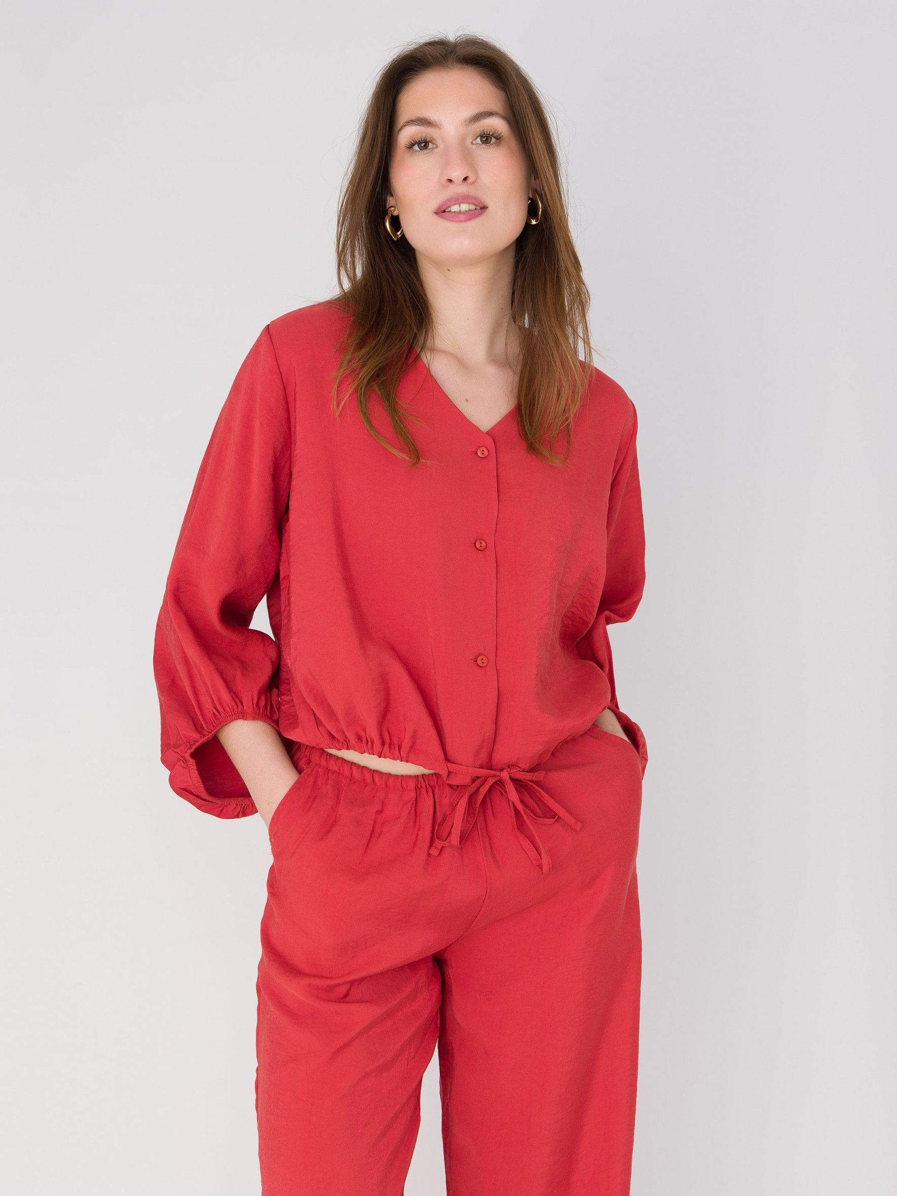 ANNA VAN TOOR - BLOUSE - Rood