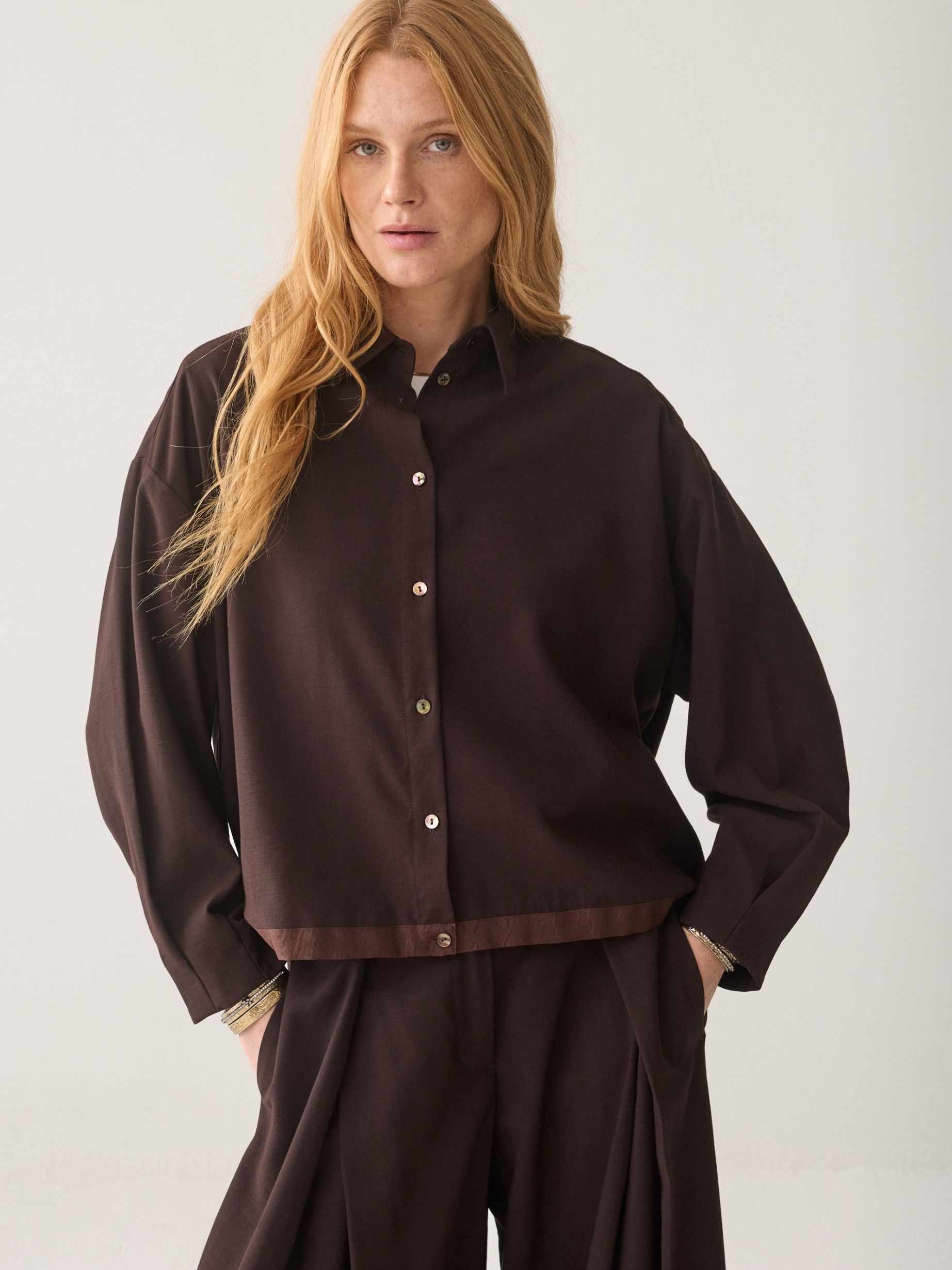 SUMMUM - BLOUSE - Bruin