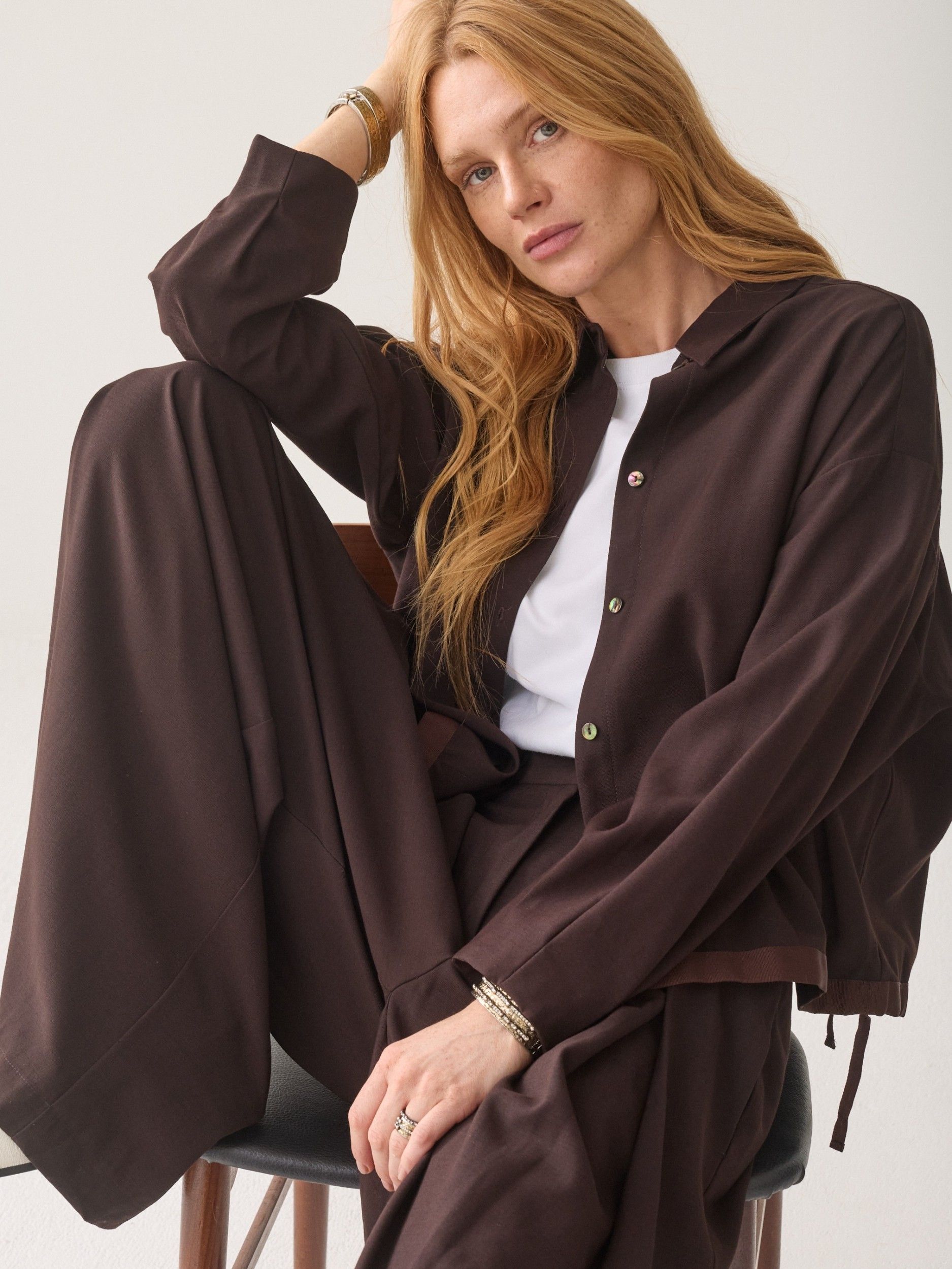 SUMMUM - BLOUSE - Bruin