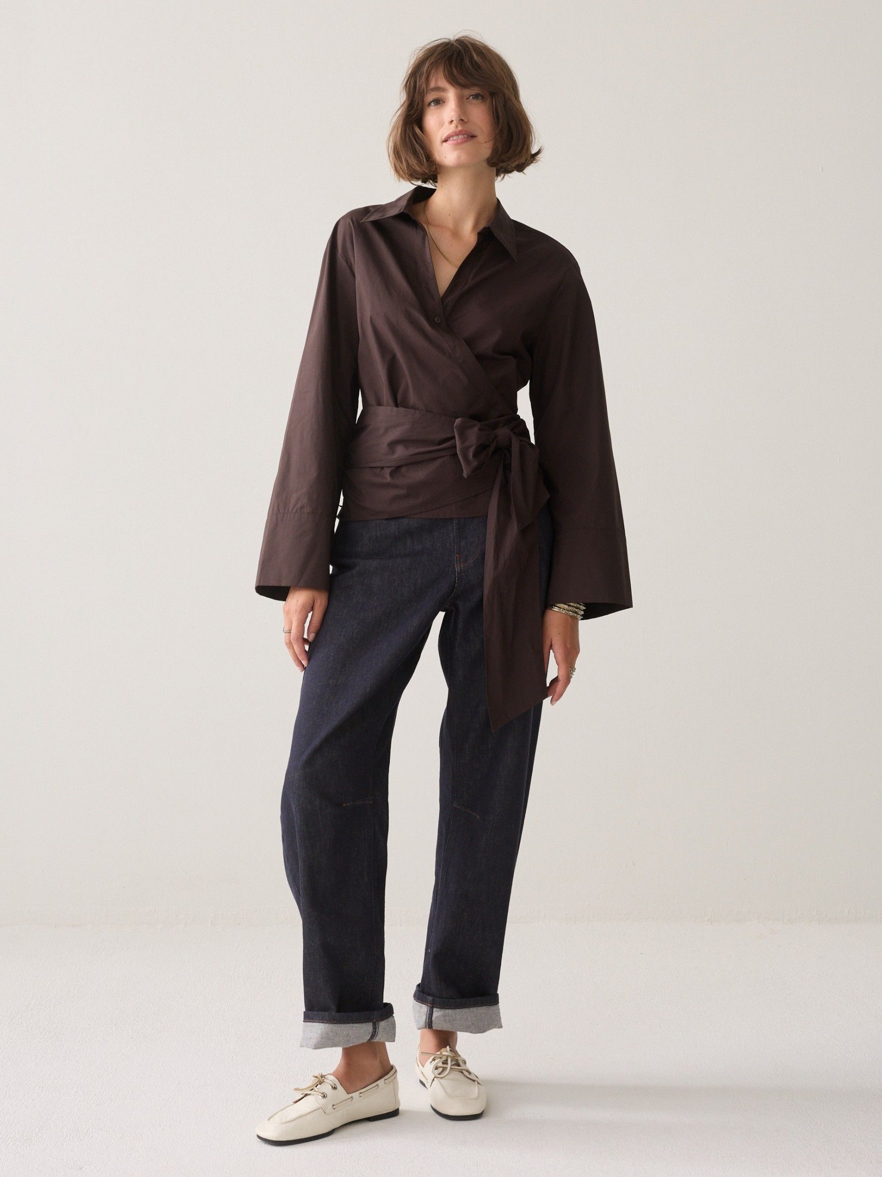 SUMMUM - BLOUSE - Bruin