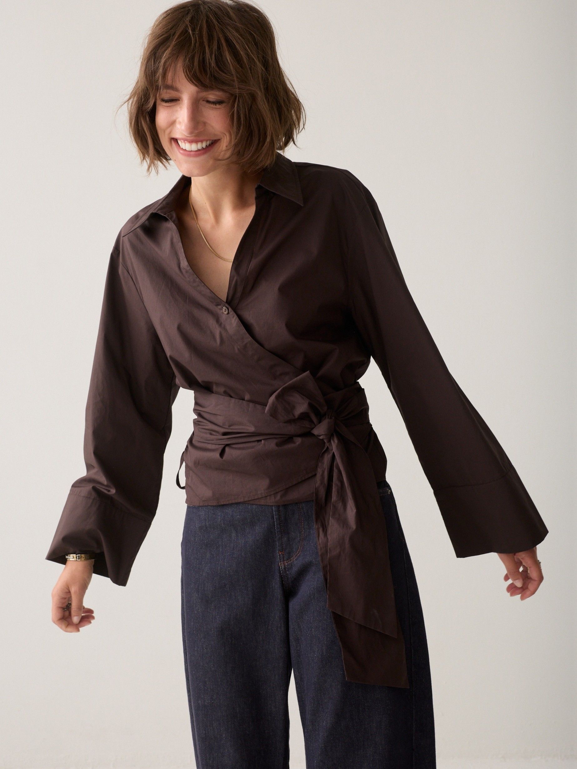 SUMMUM - BLOUSE - Bruin