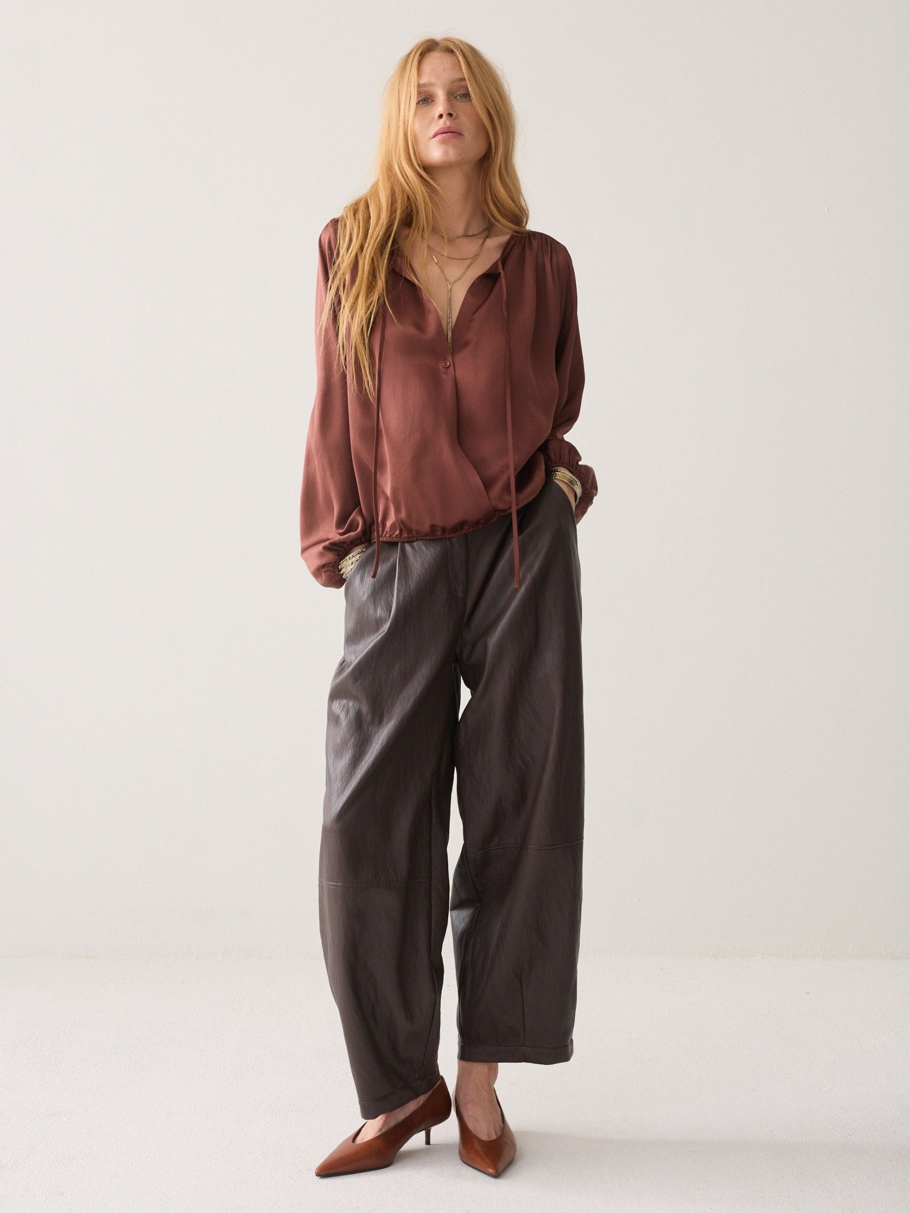 SUMMUM - BLOUSE - Bruin
