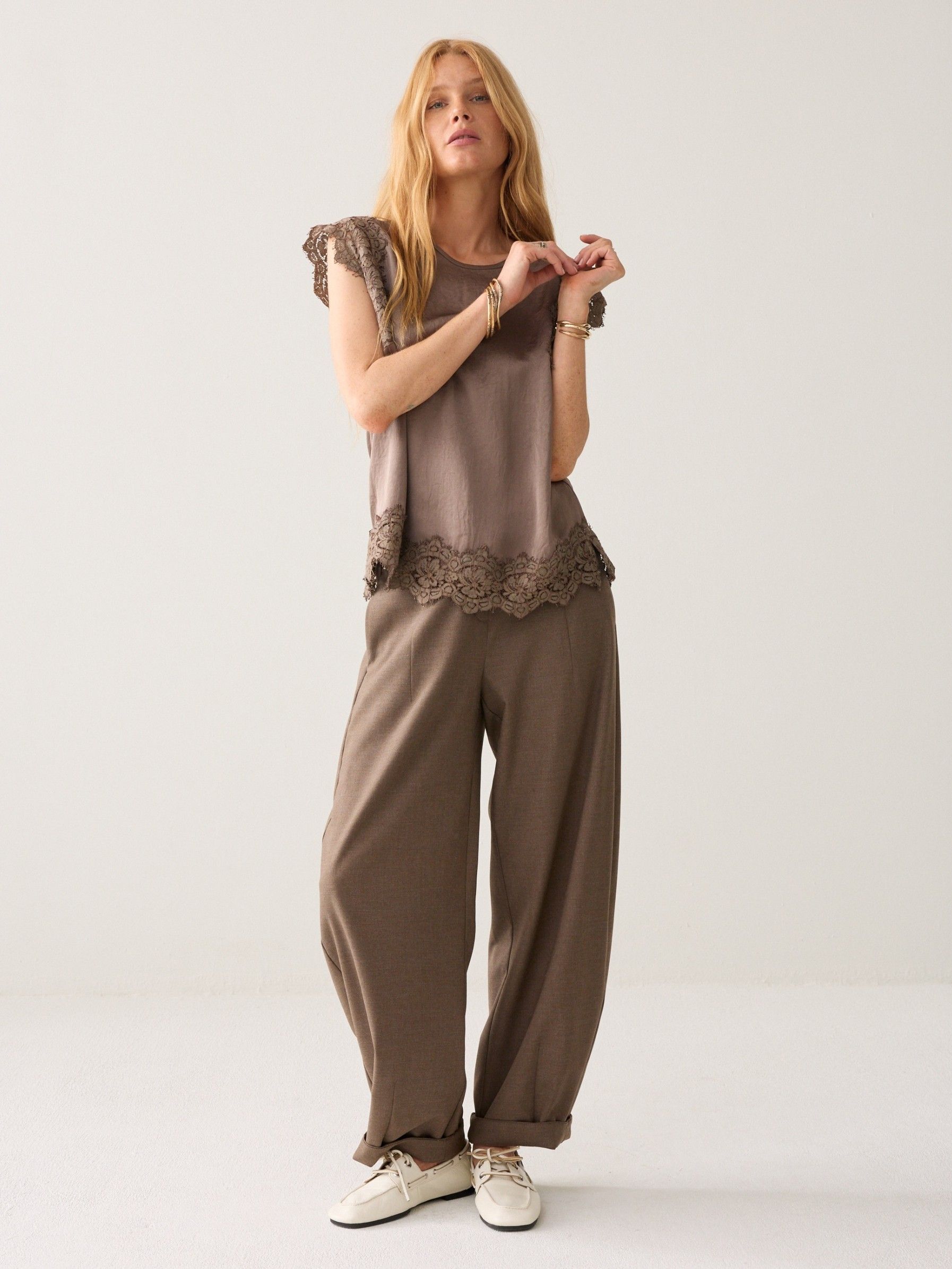 SUMMUM - BLOUSE - Bruin