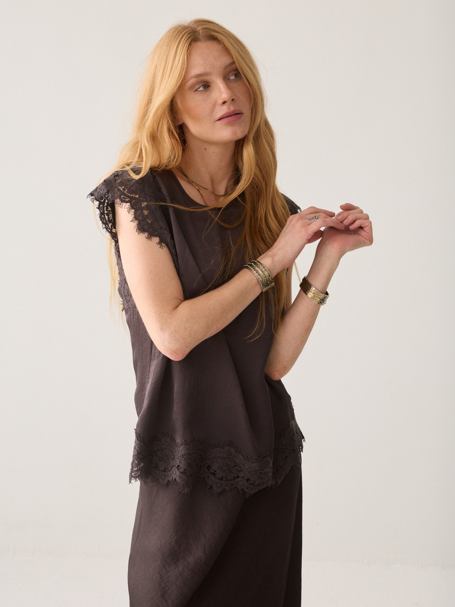 SUMMUM - BLOUSE - Bruin