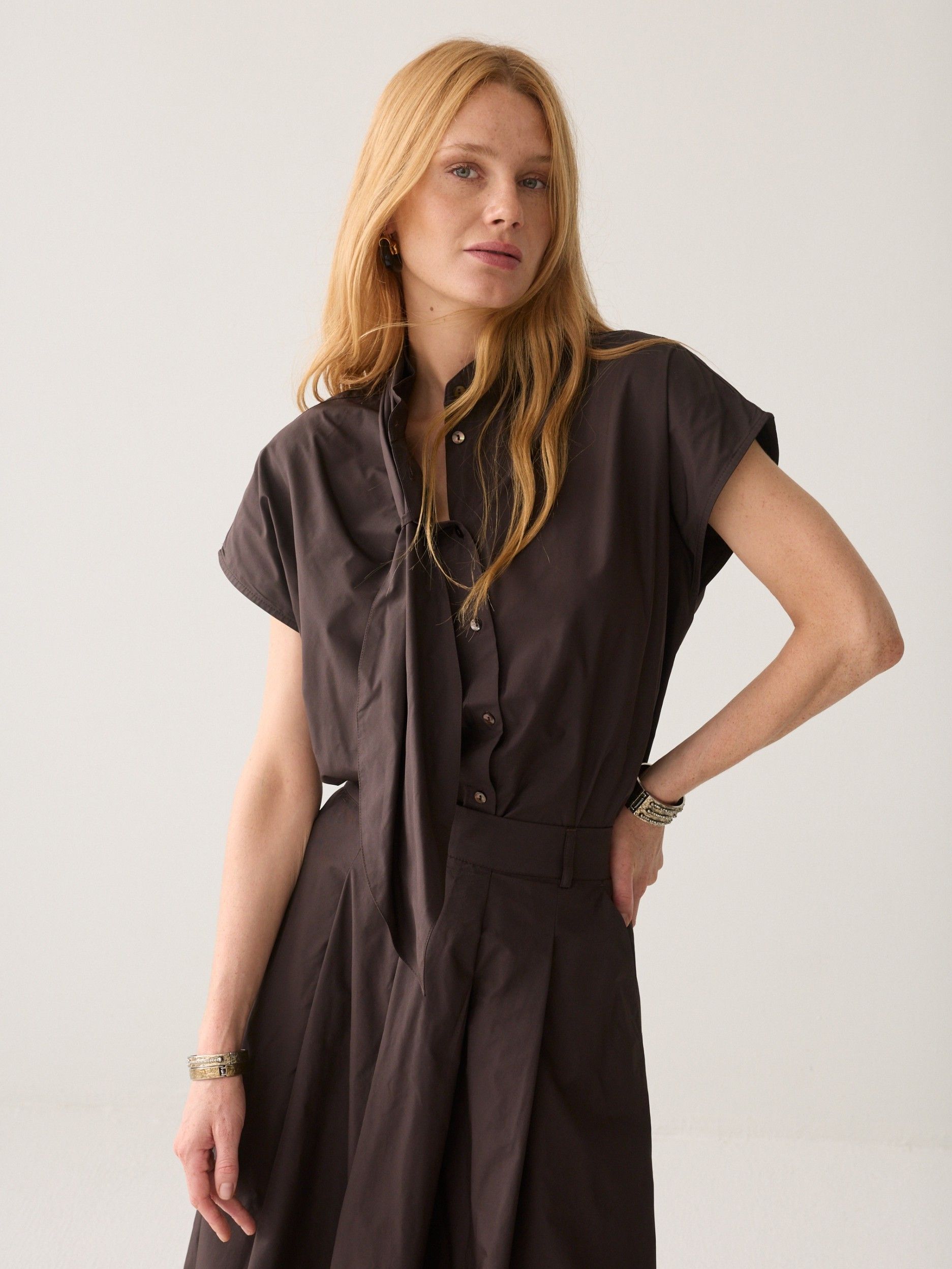 SUMMUM - BLOUSE - Bruin