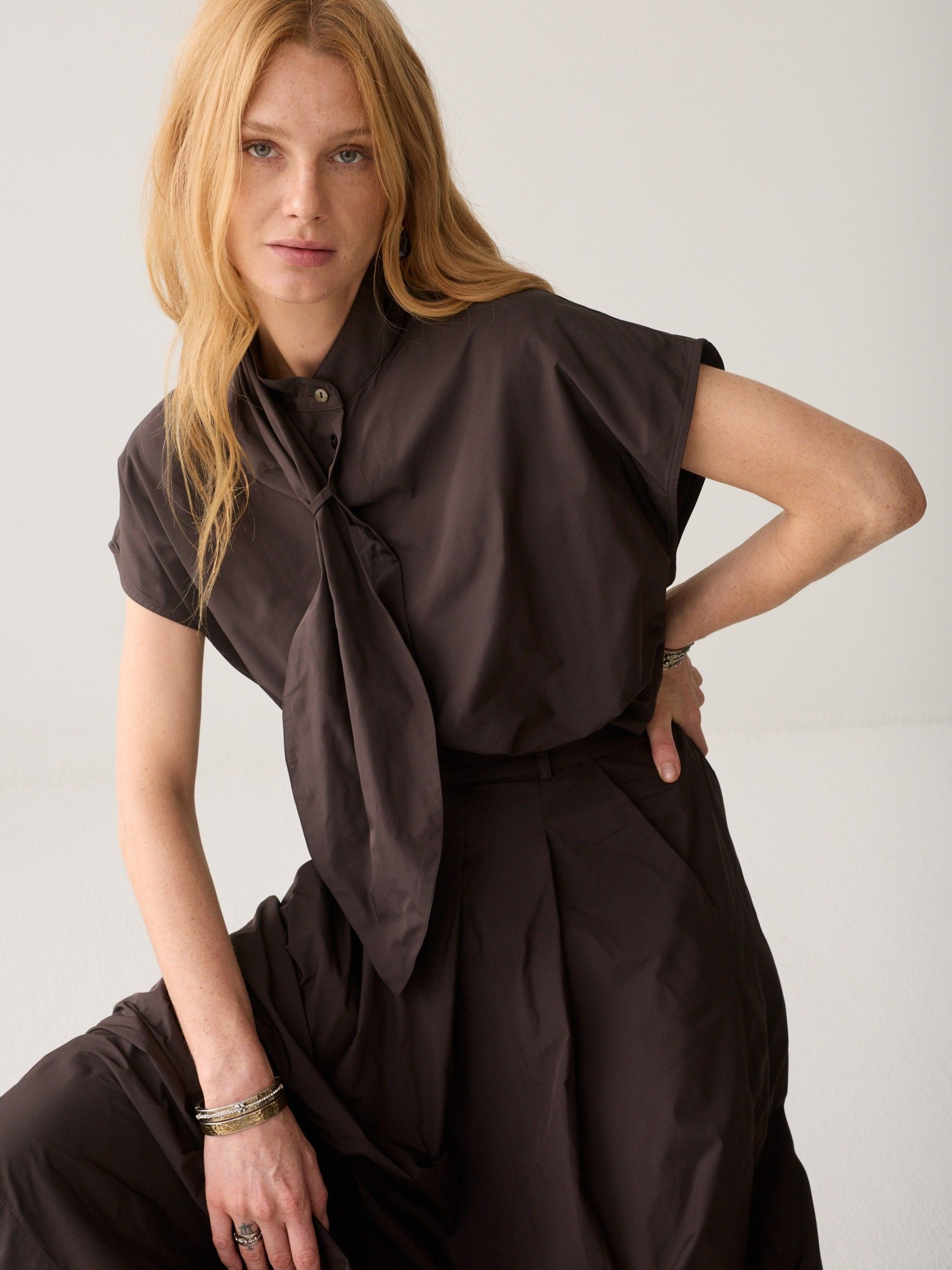 SUMMUM - BLOUSE - Bruin