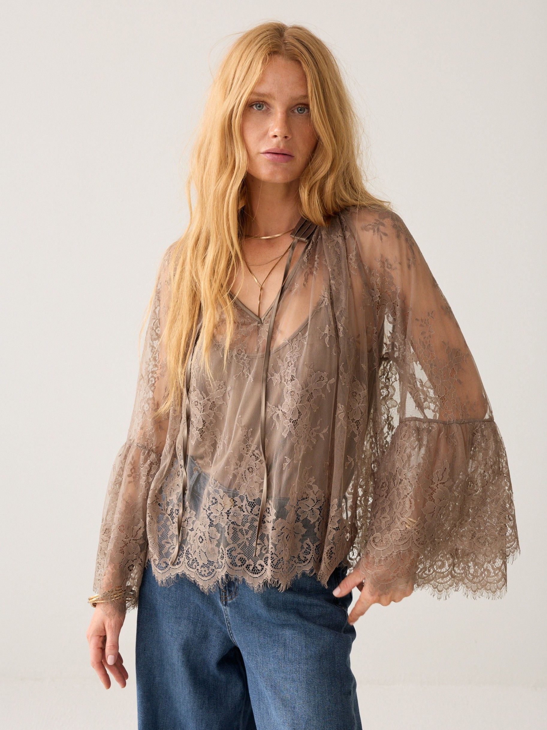 SUMMUM - BLOUSE - Bruin