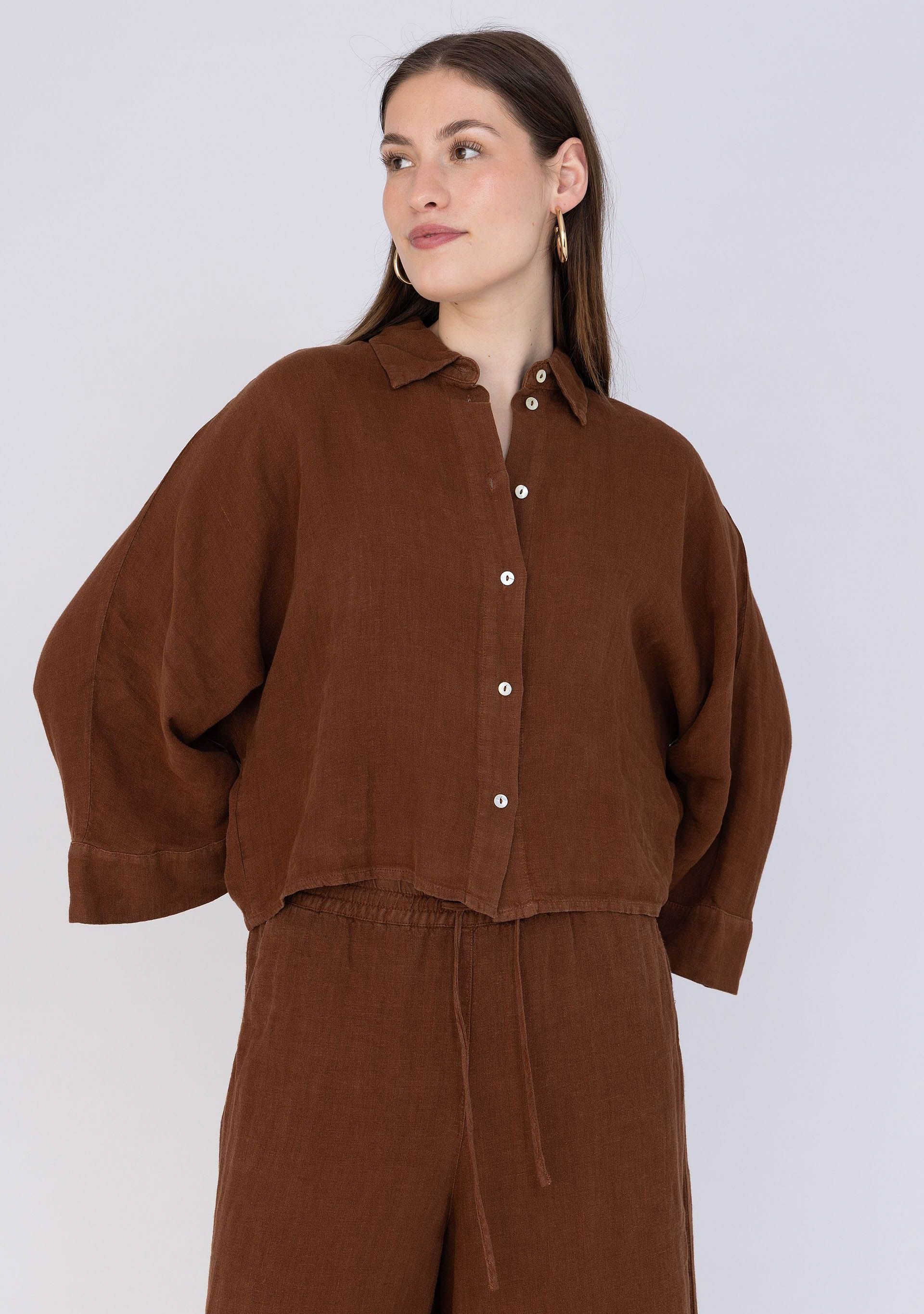 ANNA VAN TOOR - BLOUSE - Bruin
