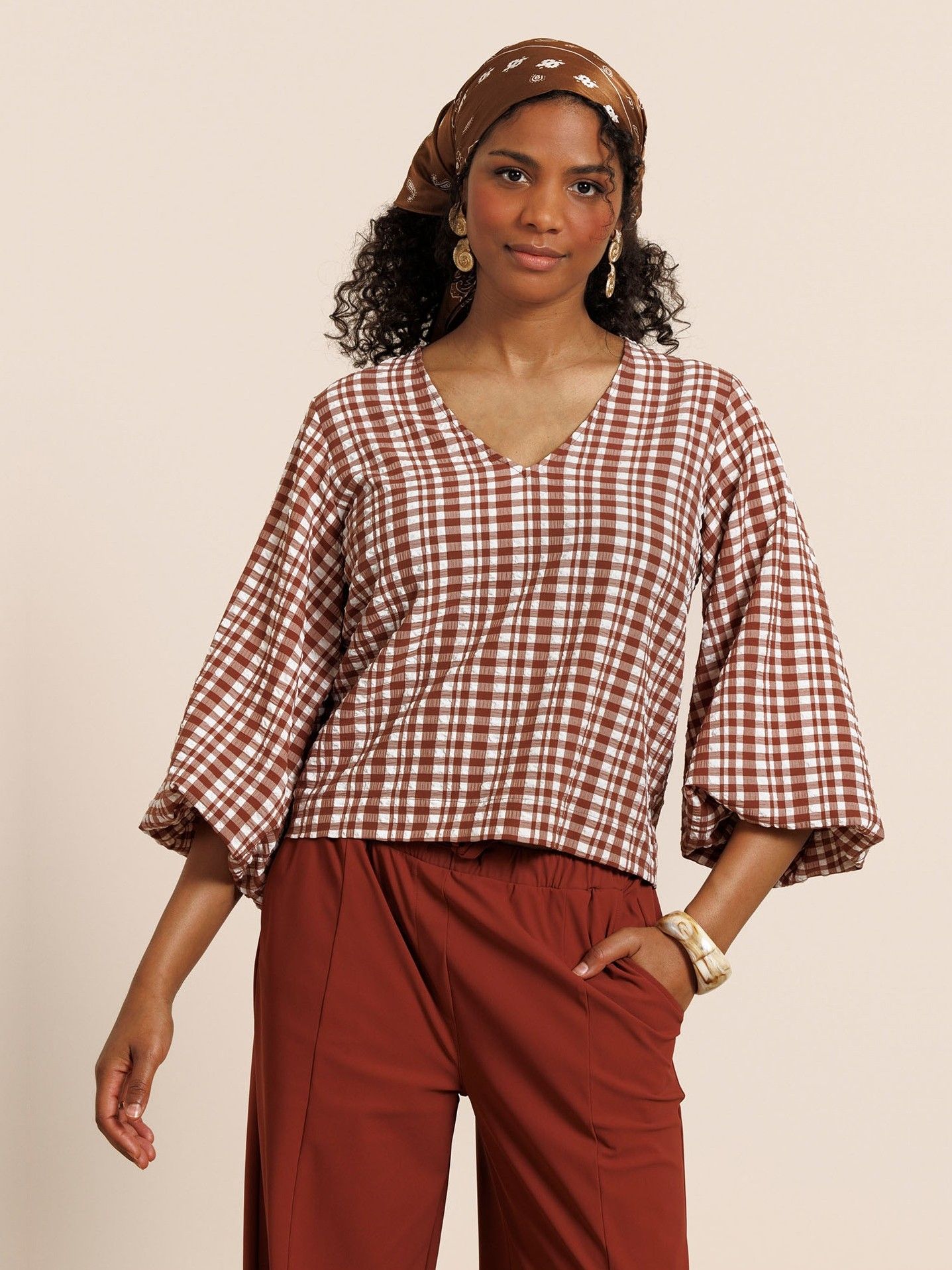 STUDIO ANNELOES - BLOUSE - Bruin
