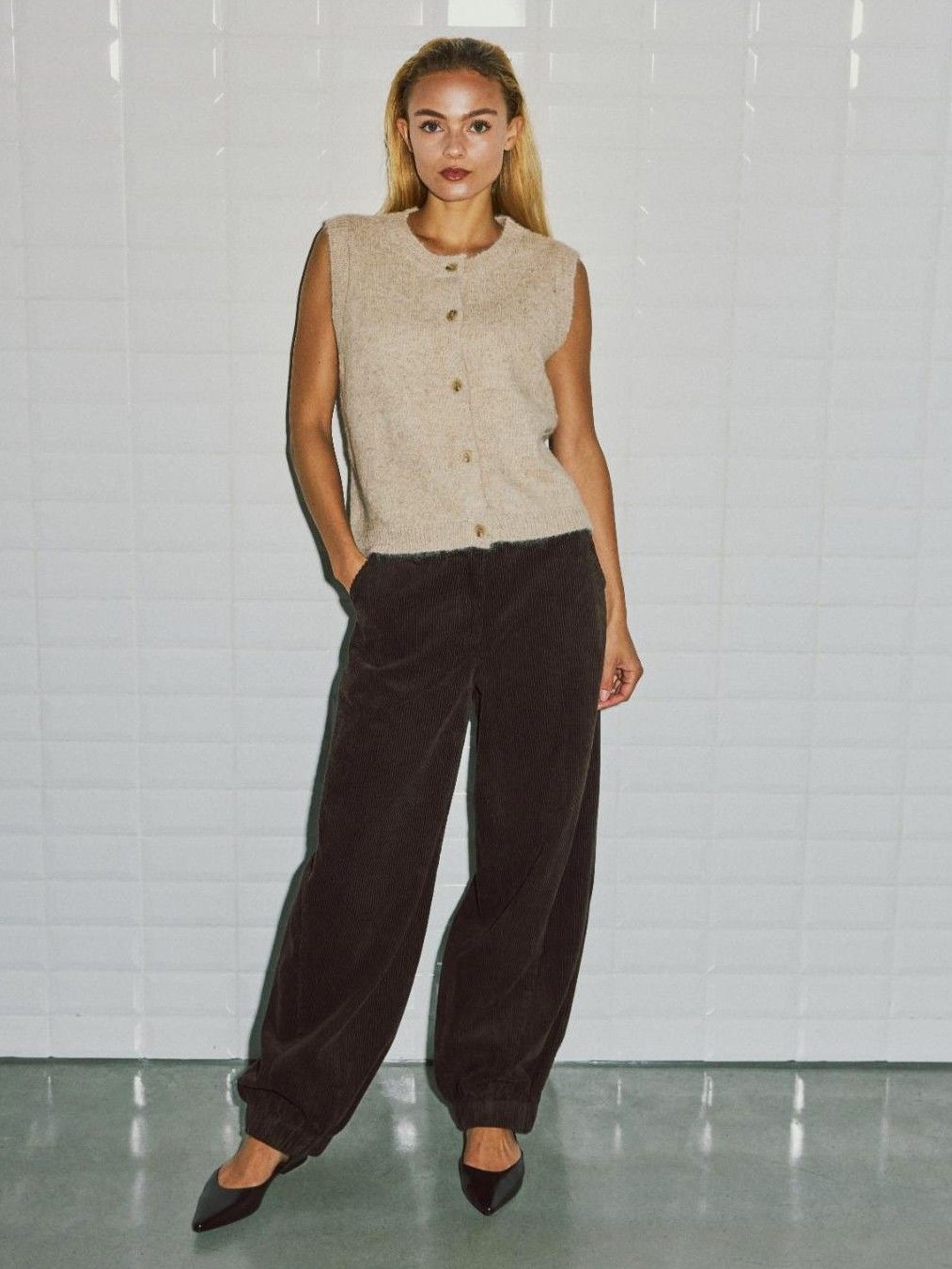 WITH BLACK - BROEK - Bruin
