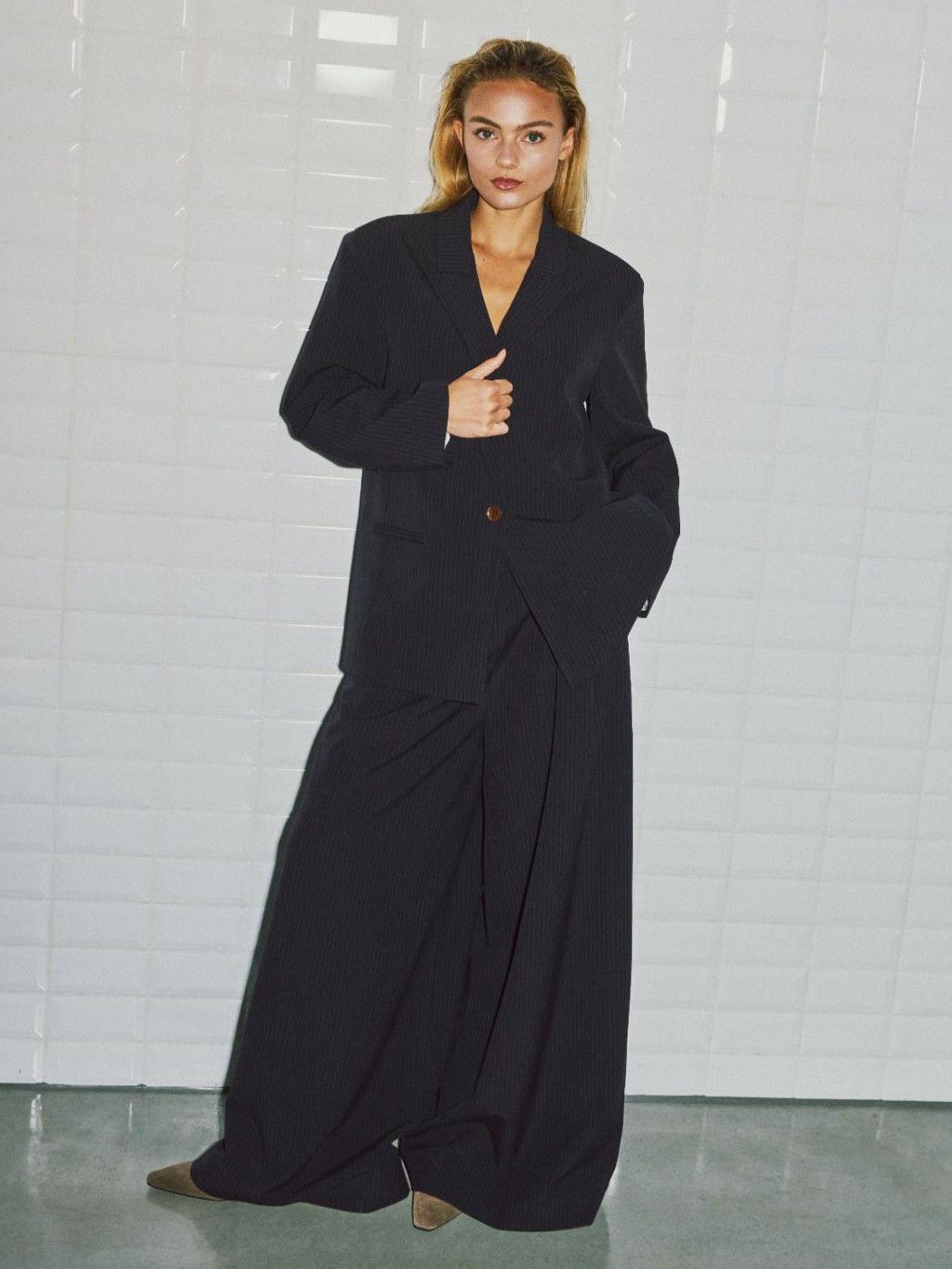WITH BLACK - BLAZER - Blauw