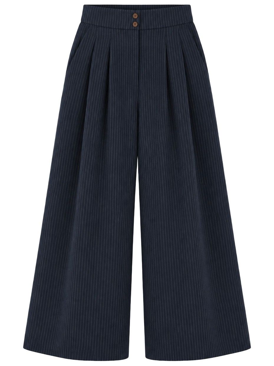 WITH BLACK - BROEK - Blauw