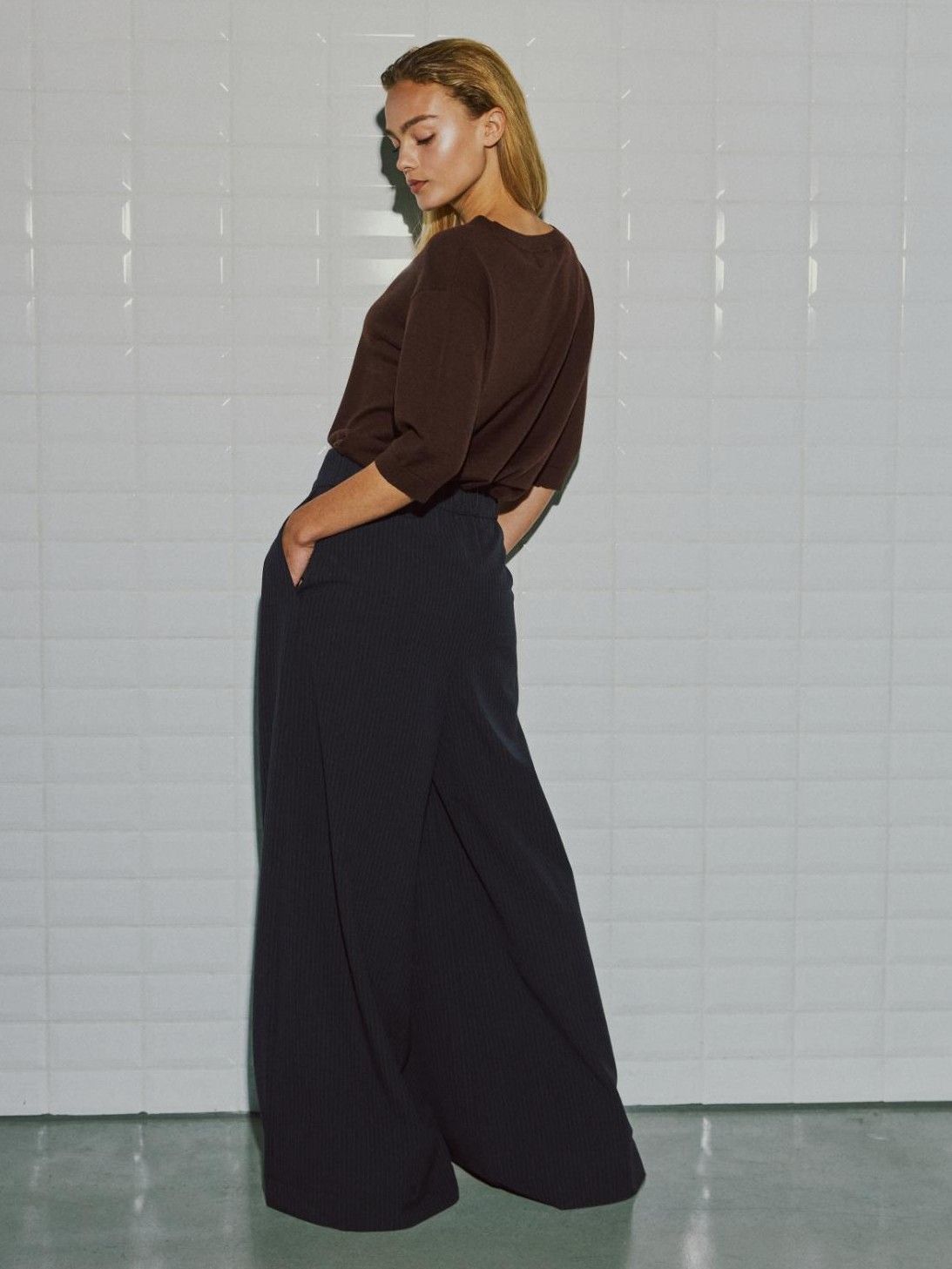 WITH BLACK - BROEK - Blauw