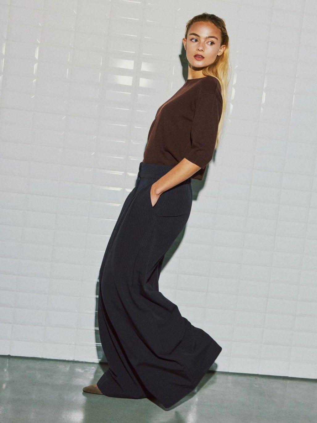 WITH BLACK - BROEK - Blauw