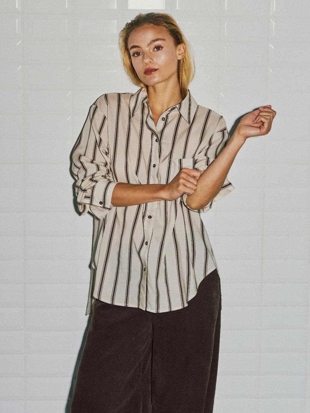 WITH BLACK - BLOUSE - Off white