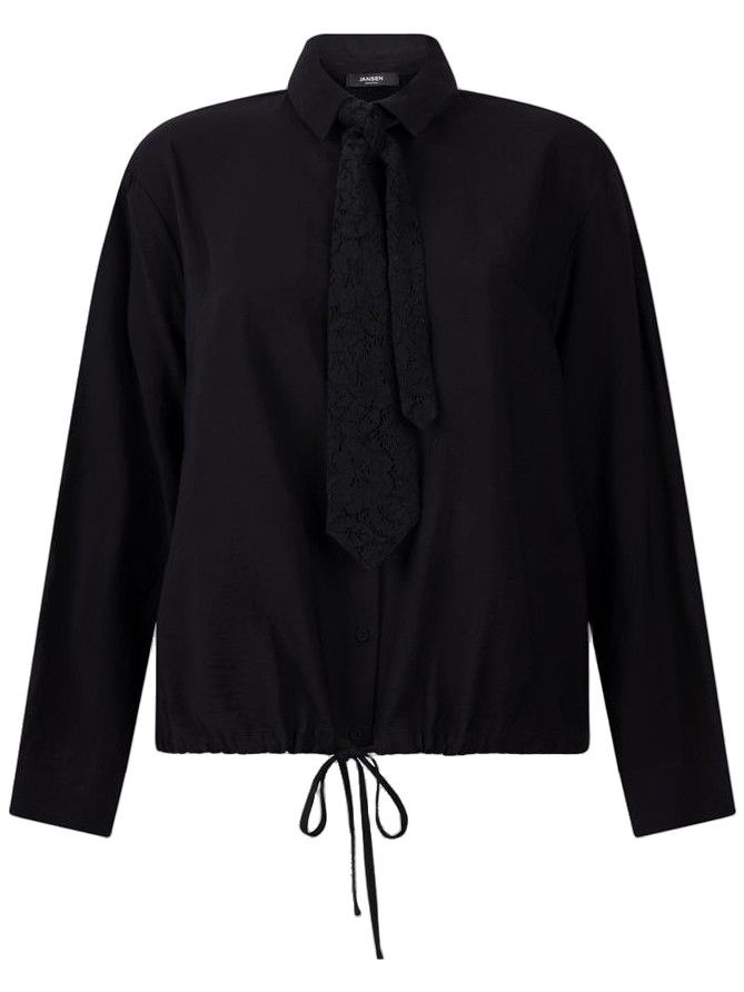 JANSEN AMSTERDAM - BLOUSE - Zwart