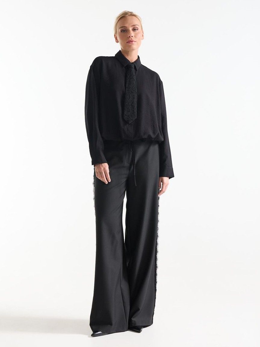 JANSEN AMSTERDAM - BLOUSE - Zwart