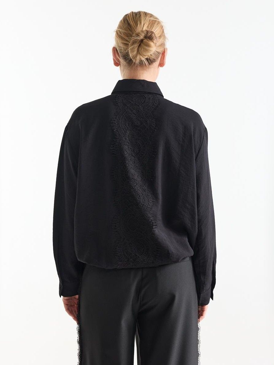 JANSEN AMSTERDAM - BLOUSE - Zwart