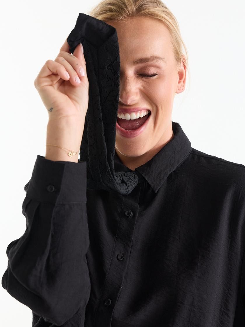 JANSEN AMSTERDAM - BLOUSE - Zwart